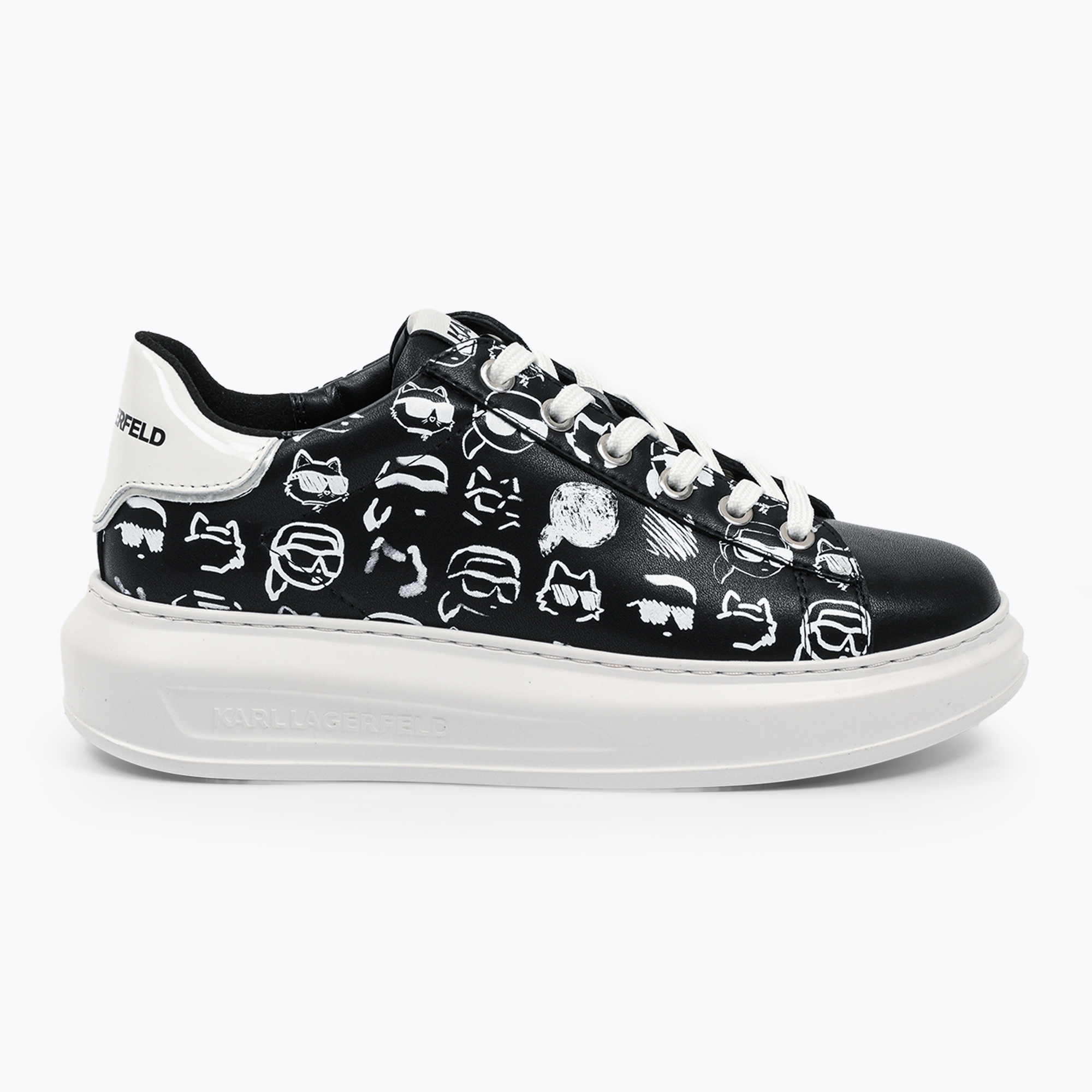 Buty damskie KARL LAGERFELD Kapri Twin Nft Graffiti black/white leather | WYSYŁKA W 24H | 30 DNI NA ZWROT