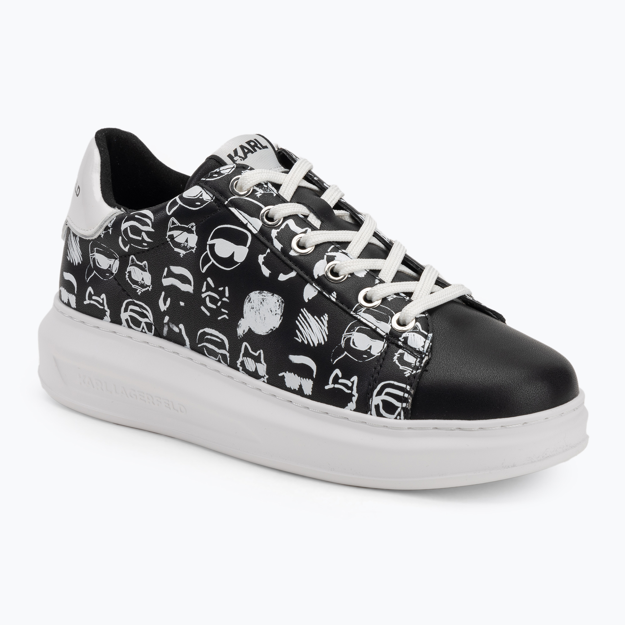 Buty damskie KARL LAGERFELD Kapri Twin Nft Graffiti black/white leather 