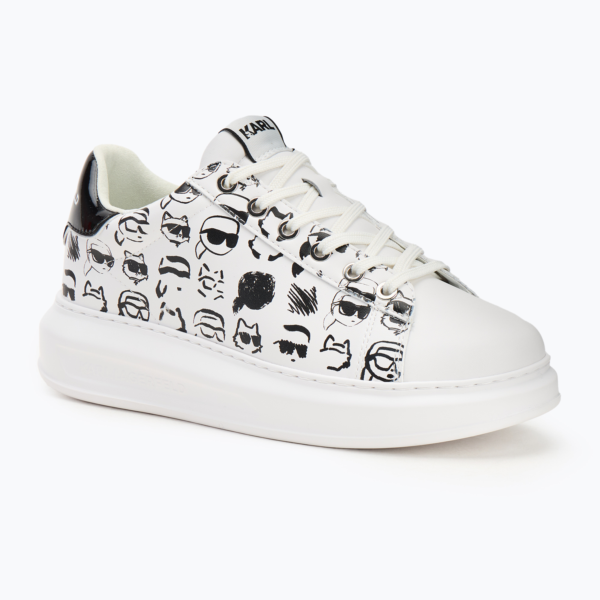 Buty damskie KARL LAGERFELD Kapri Twin Nft Graffiti white leather w/black | WYSYŁKA W 24H | 30 DNI NA ZWROT