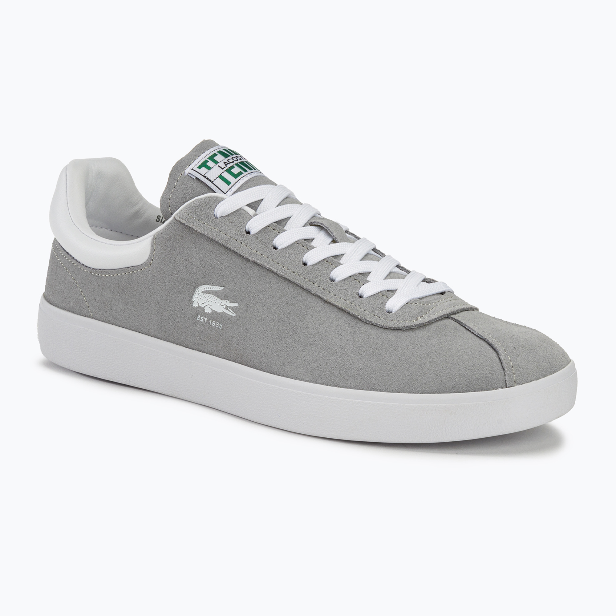 Buty męskie Lacoste Baseshot Contrasted Collar Leather grey/white | WYSYŁKA W 24H | 30 DNI NA ZWROT