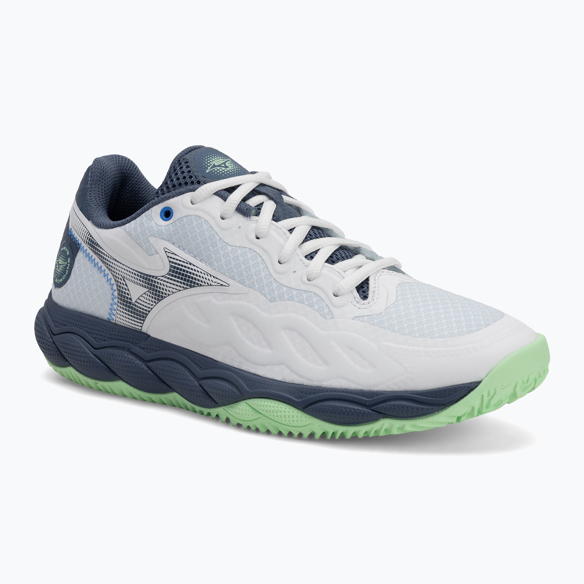 Buty do tenisa męskie Mizuno Wave Enforce Court CC white/ vintage indigo/ neo mint 