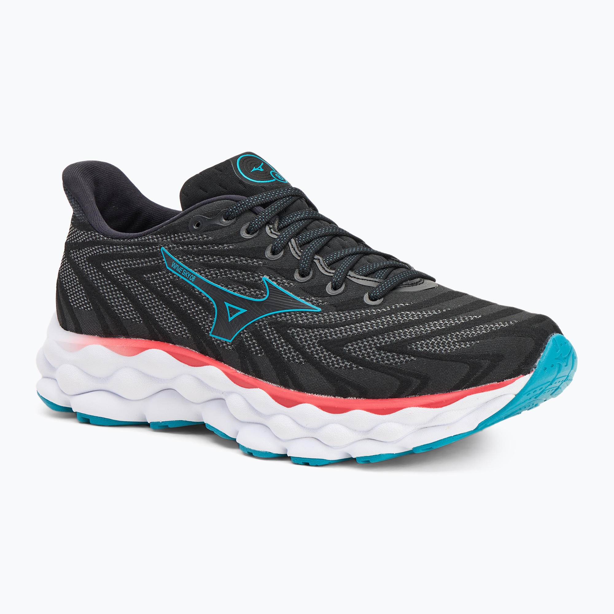 Buty do biegania męskie Mizuno Wave Sky 8 black/black/ enamel blue | WYSYŁKA W 24H | 30 DNI NA ZWROT