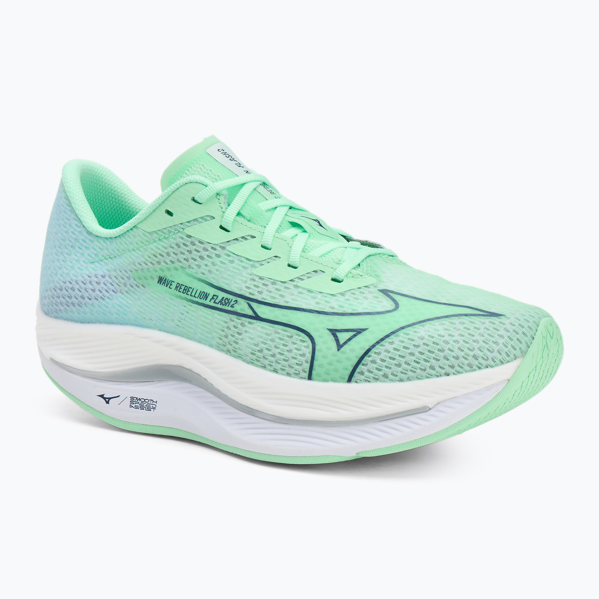 Buty do biegania męskie Mizuno Wave Rebellion Flash 2 neo mint/vintage indigo/hint of mint | WYSYŁKA W 24H | 30 DNI NA ZWROT