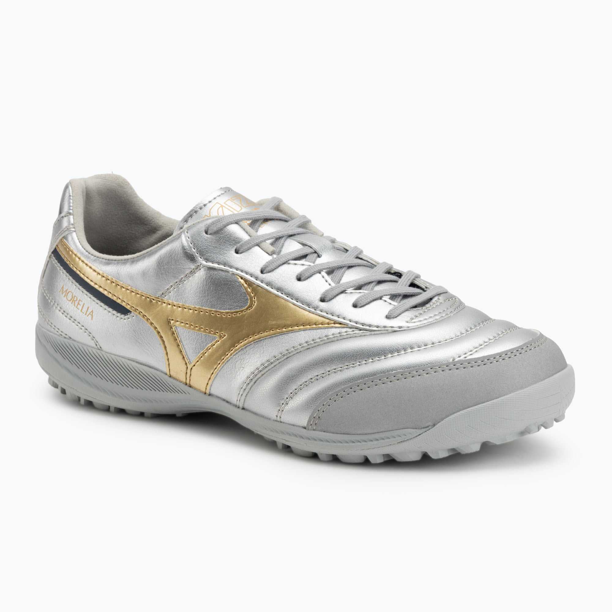 Buty piłkarskie męskie Mizuno Morelia Sala Pro TF galaxy silver/gold/gold 