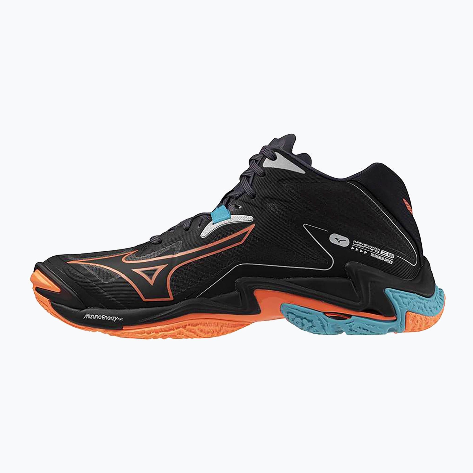 Buty do siatkówki Mizuno Wave Lightning Z8 Mid black/neon flame/peacock blue | WYSYŁKA W 24H | 30 DNI NA ZWROT