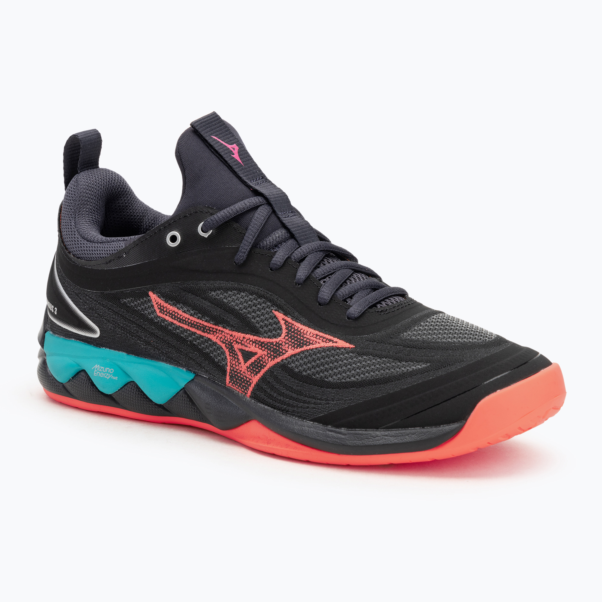 Buty do siatkówki Mizuno Wave Luminous 3 black/neon flame/peacock blue 