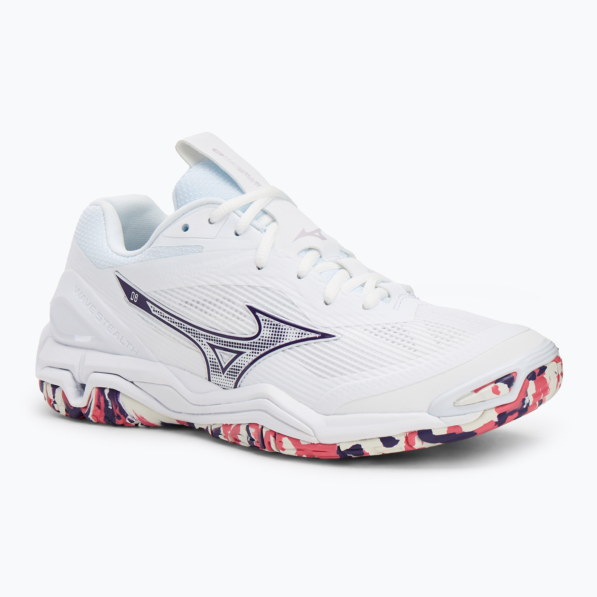 Buty do piłki ręcznej damskie  Mizuno Wave Stealth 6 white/violet indigo/camellia rose | WYSYŁKA W 24H | 30 DNI NA ZWROT