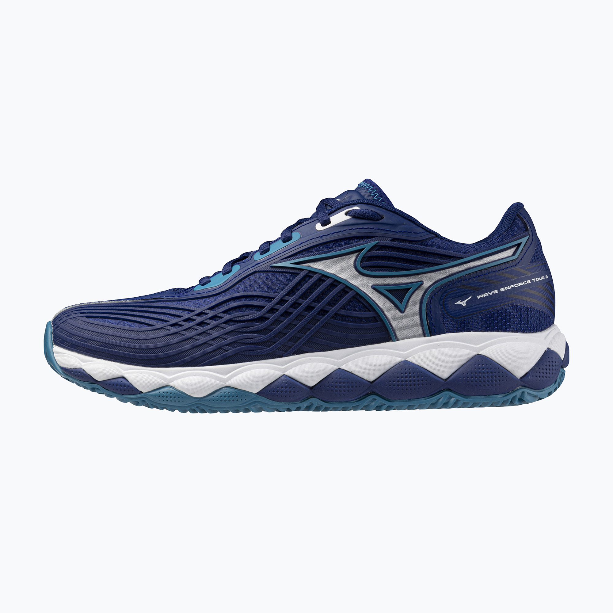 Buty do tenisa męskie Mizuno Wave Enforce Tour 2 CC bellwether blue/ white/ fjord blue | WYSYŁKA W 24H | 30 DNI NA ZWROT