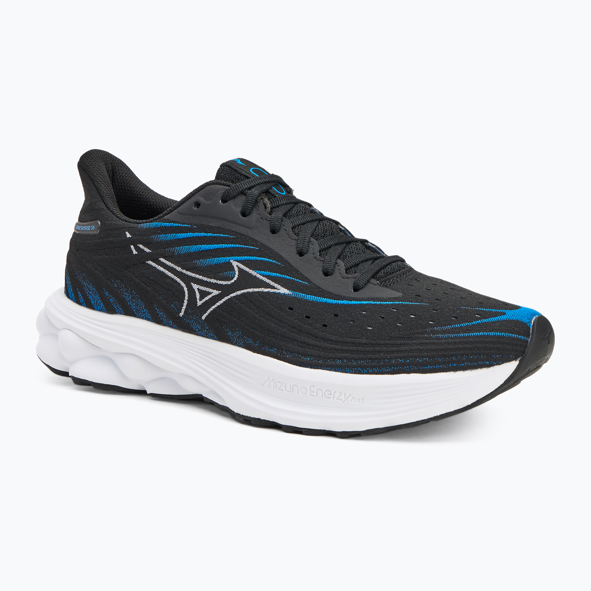 Buty do biegania męskie Mizuno Wave Skyrise 6 black/white/blue pace | WYSYŁKA W 24H | 30 DNI NA ZWROT