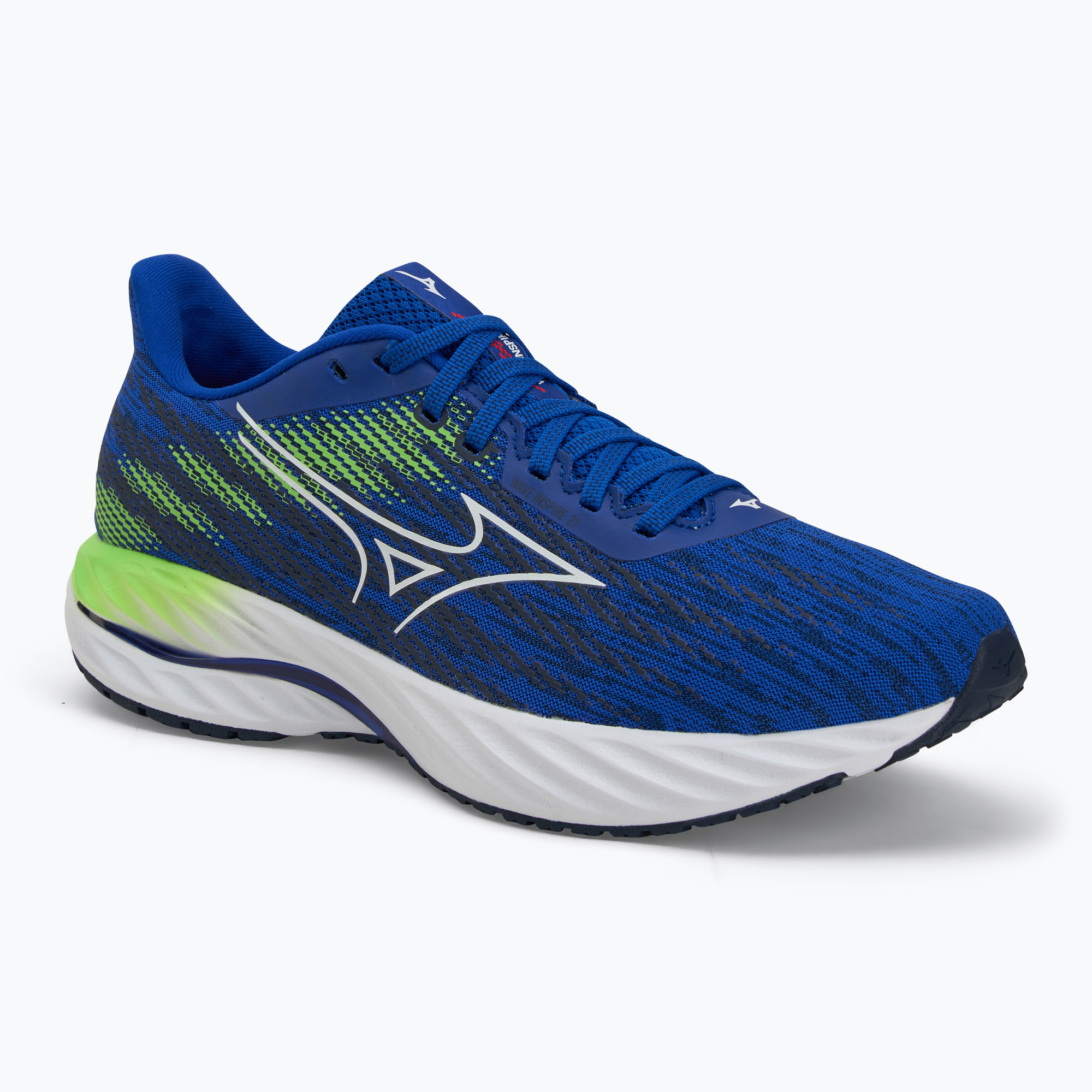 Buty do biegania męskie Mizuno Wave Inspire 21 reflex blue c/white/green gecko 