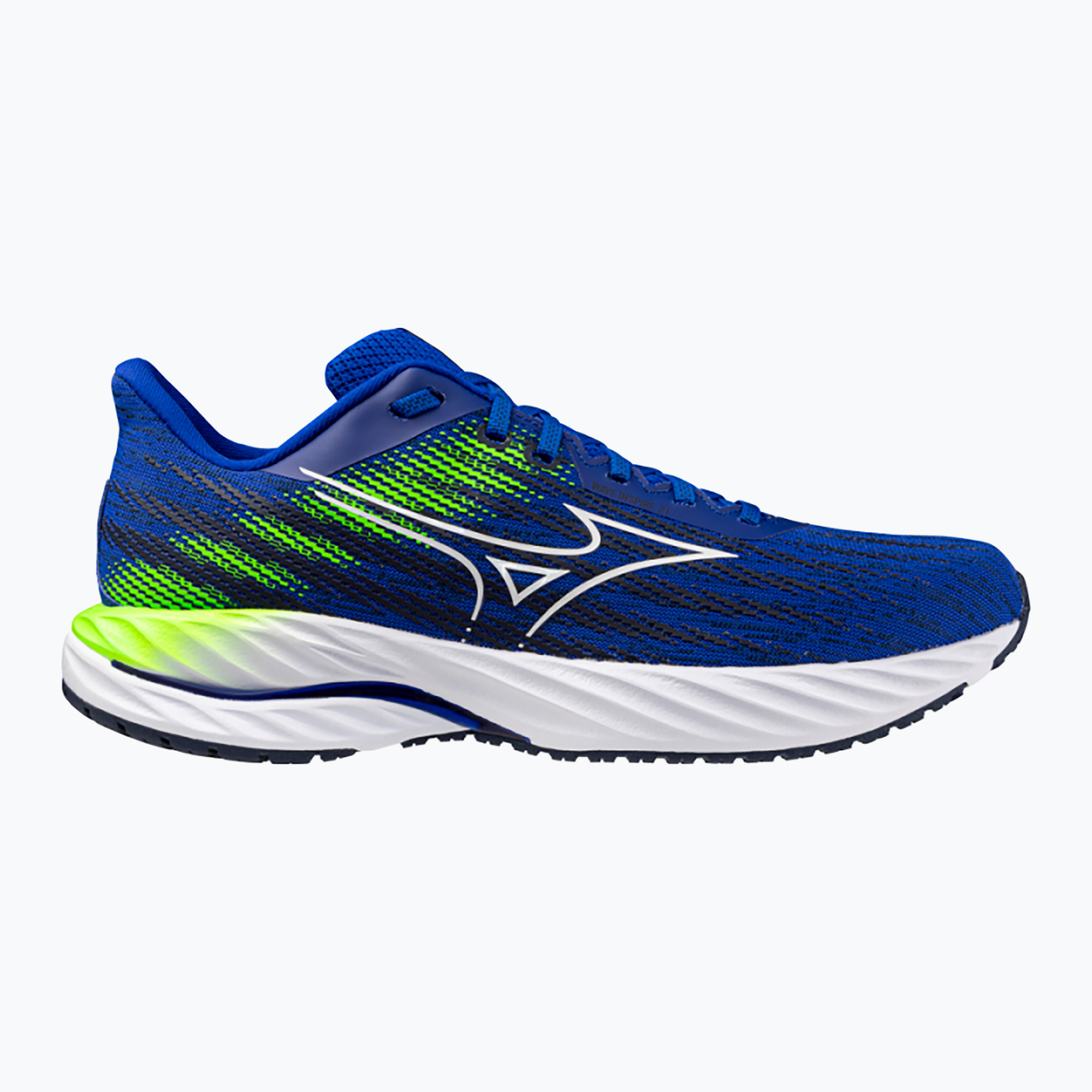 Buty do biegania męskie Mizuno Wave Inspire 21 reflex blue c/white/green gecko | WYSYŁKA W 24H | 30 DNI NA ZWROT