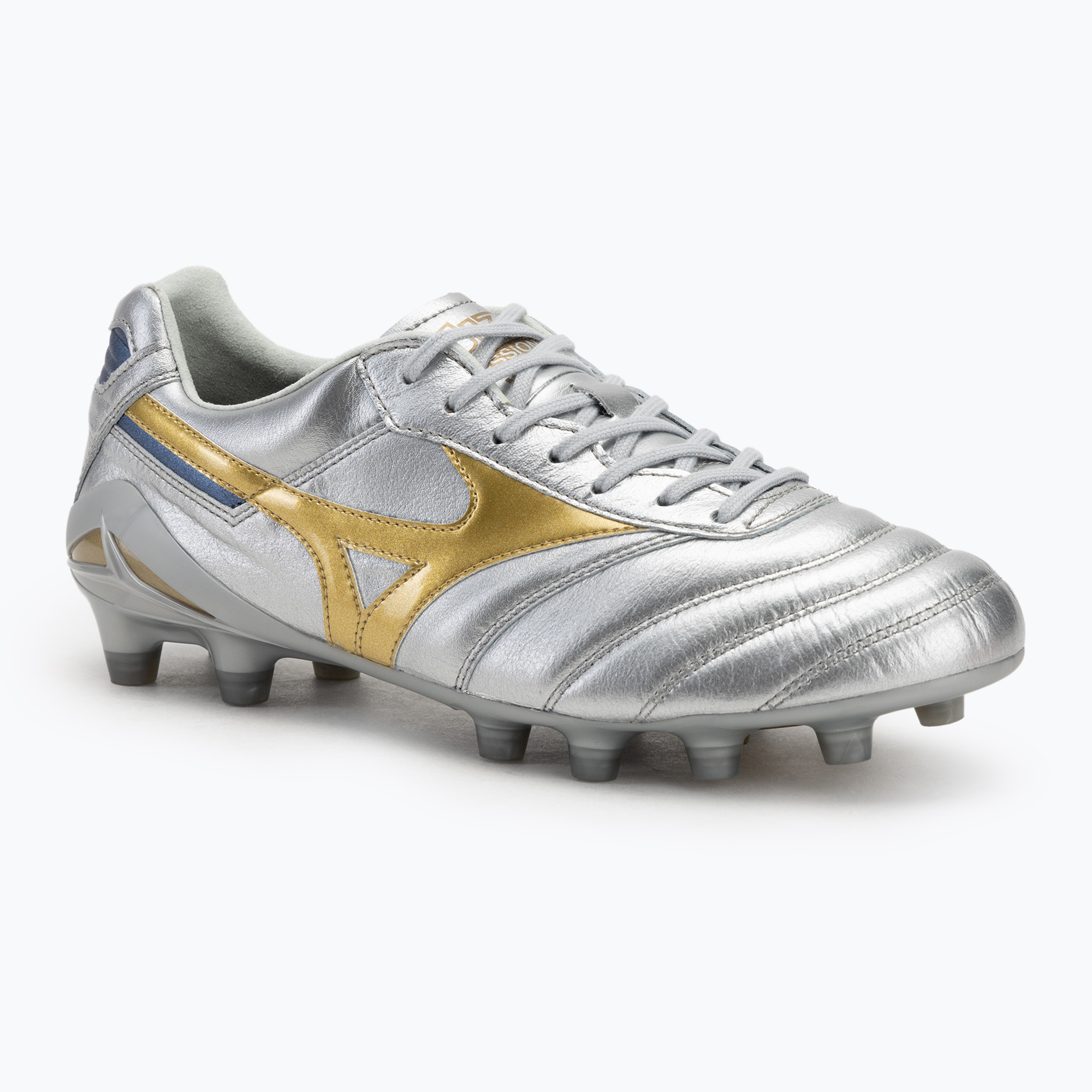 Buty piłkarskie męskie Mizuno Morelia Dna Japan Md galaxy silver/gold/gold 