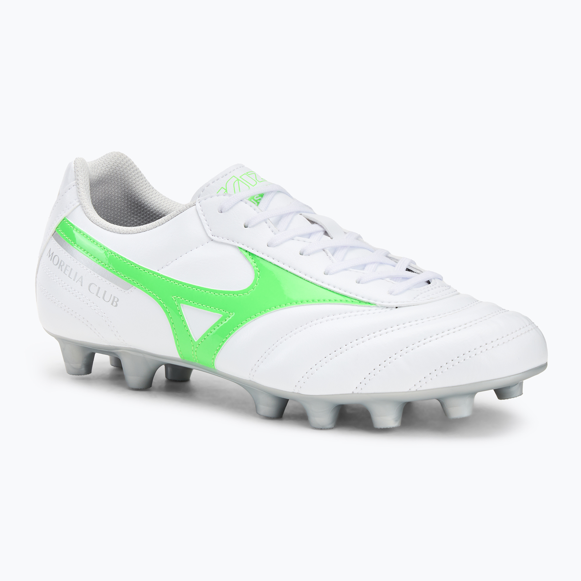 Buty piłkarskie Mizuno Morelia II Club Md white/neon green/galaxy silver | WYSYŁKA W 24H | 30 DNI NA ZWROT