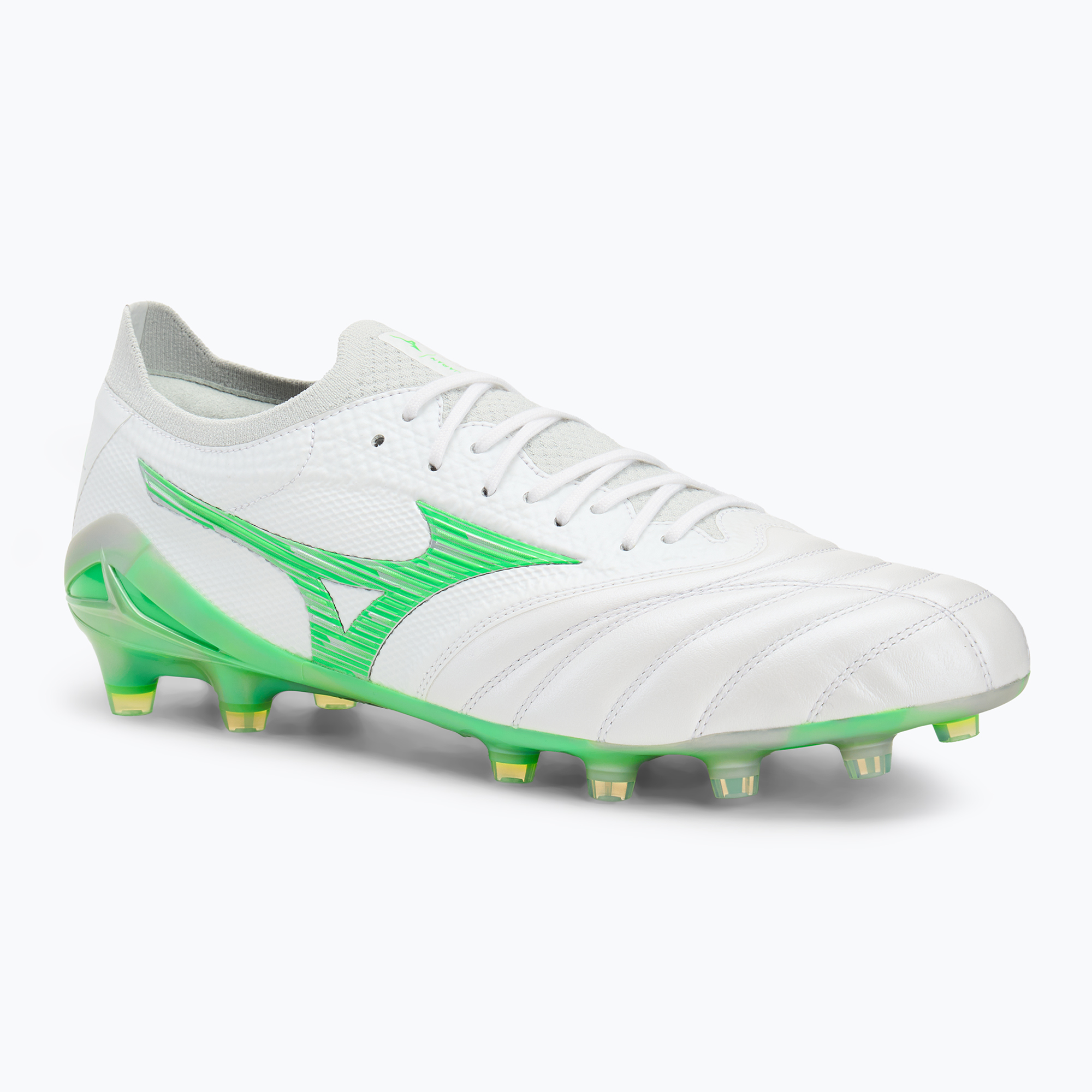 Buty piłkarskie Mizuno Morelia Neo IV β Japan Md white/neon green/cool gray 3c | WYSYŁKA W 24H | 30 DNI NA ZWROT