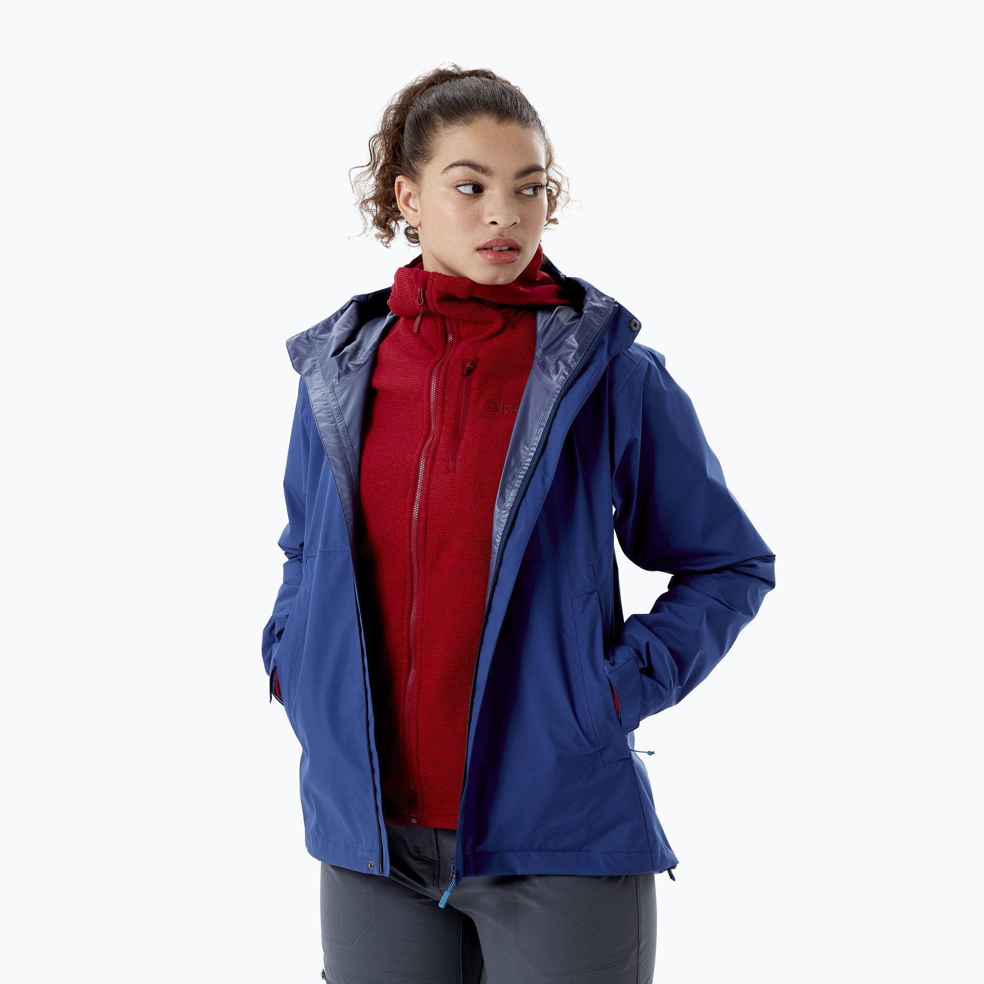 Kurtka przeciwdeszczowa damska Rab Downpour Eco patriot blue | WYSYŁKA W 24H | 30 DNI NA ZWROT