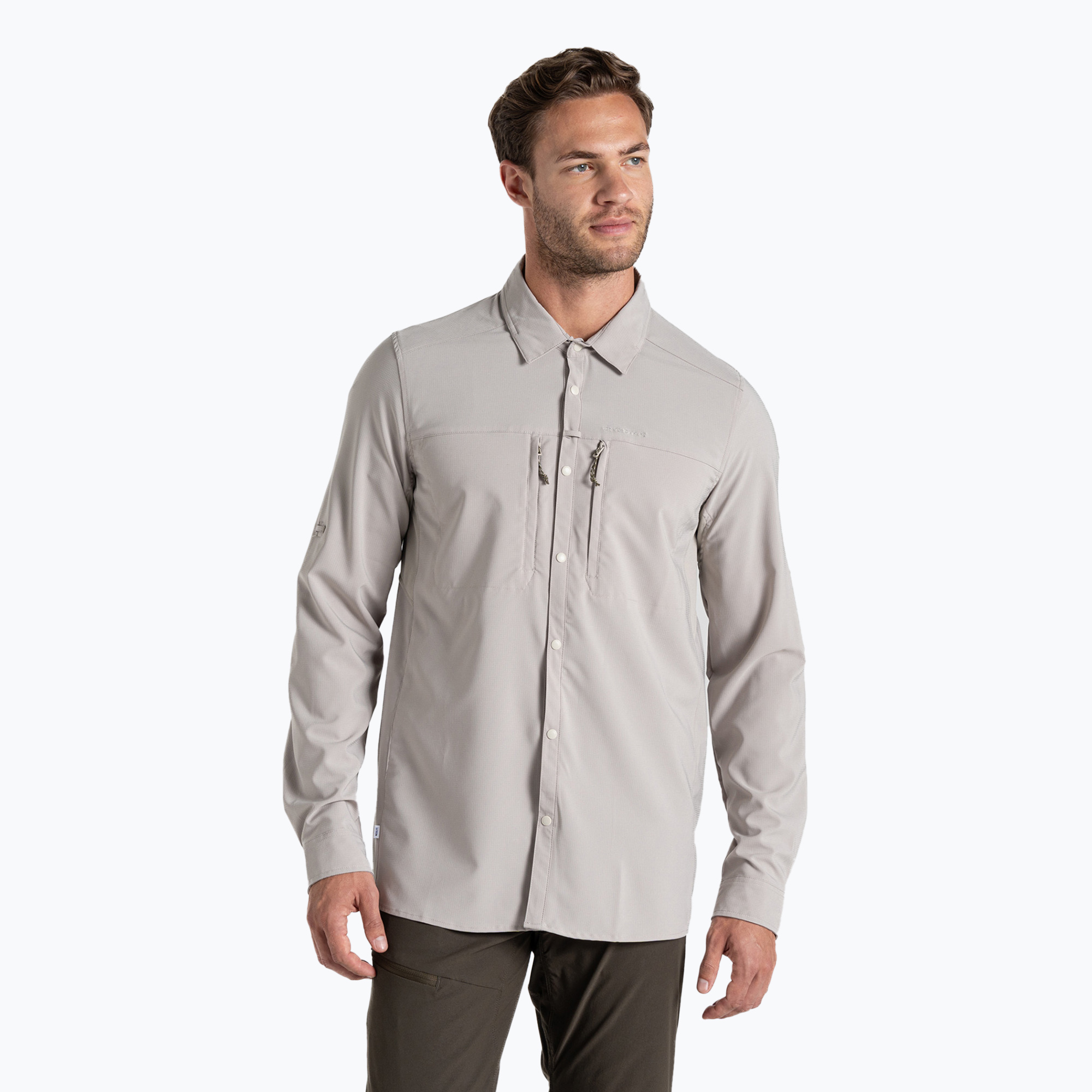 Koszula męska Craghoppers NosiLife Long Sleeved Pro Shirt V parchment | WYSYŁKA W 24H | 30 DNI NA ZWROT