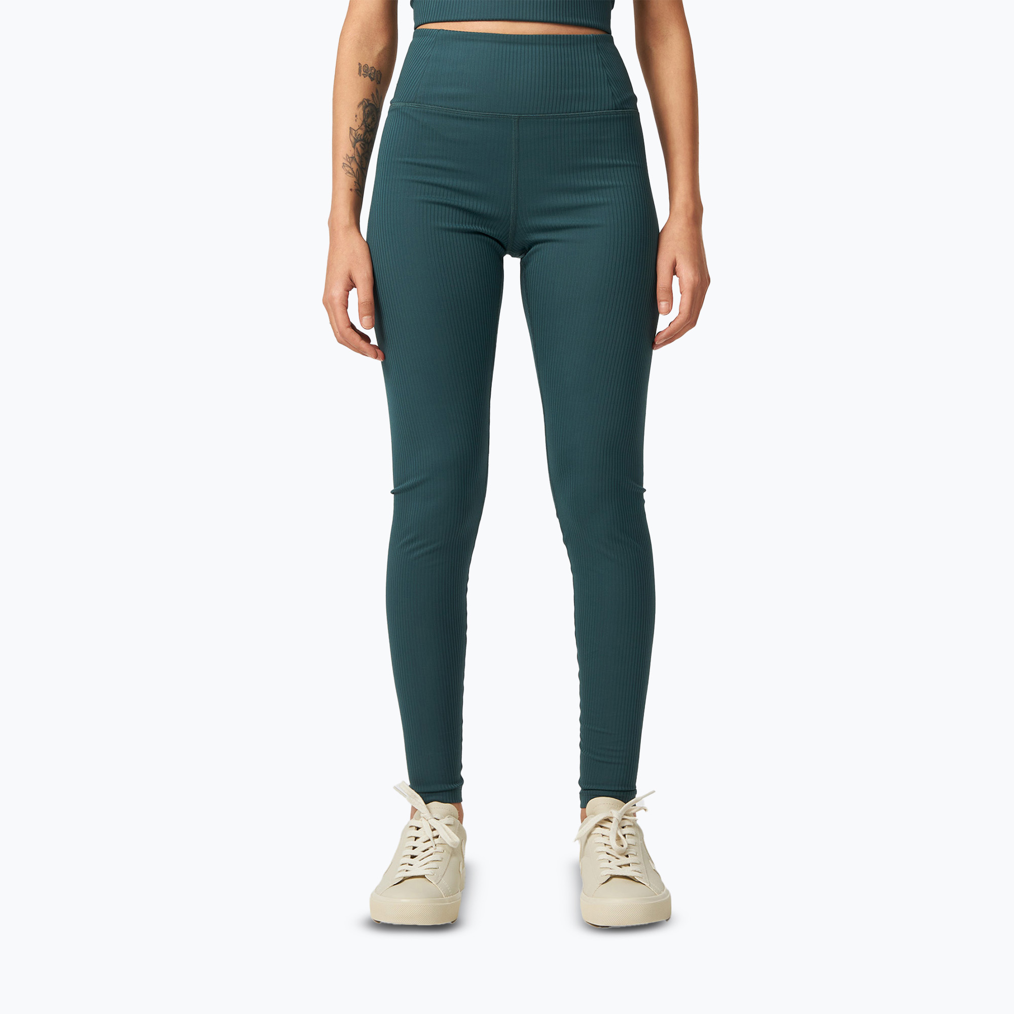 Legginsy treningowe damskie Girlfriend Collective Rib moss | WYSYŁKA W 24H | 30 DNI NA ZWROT