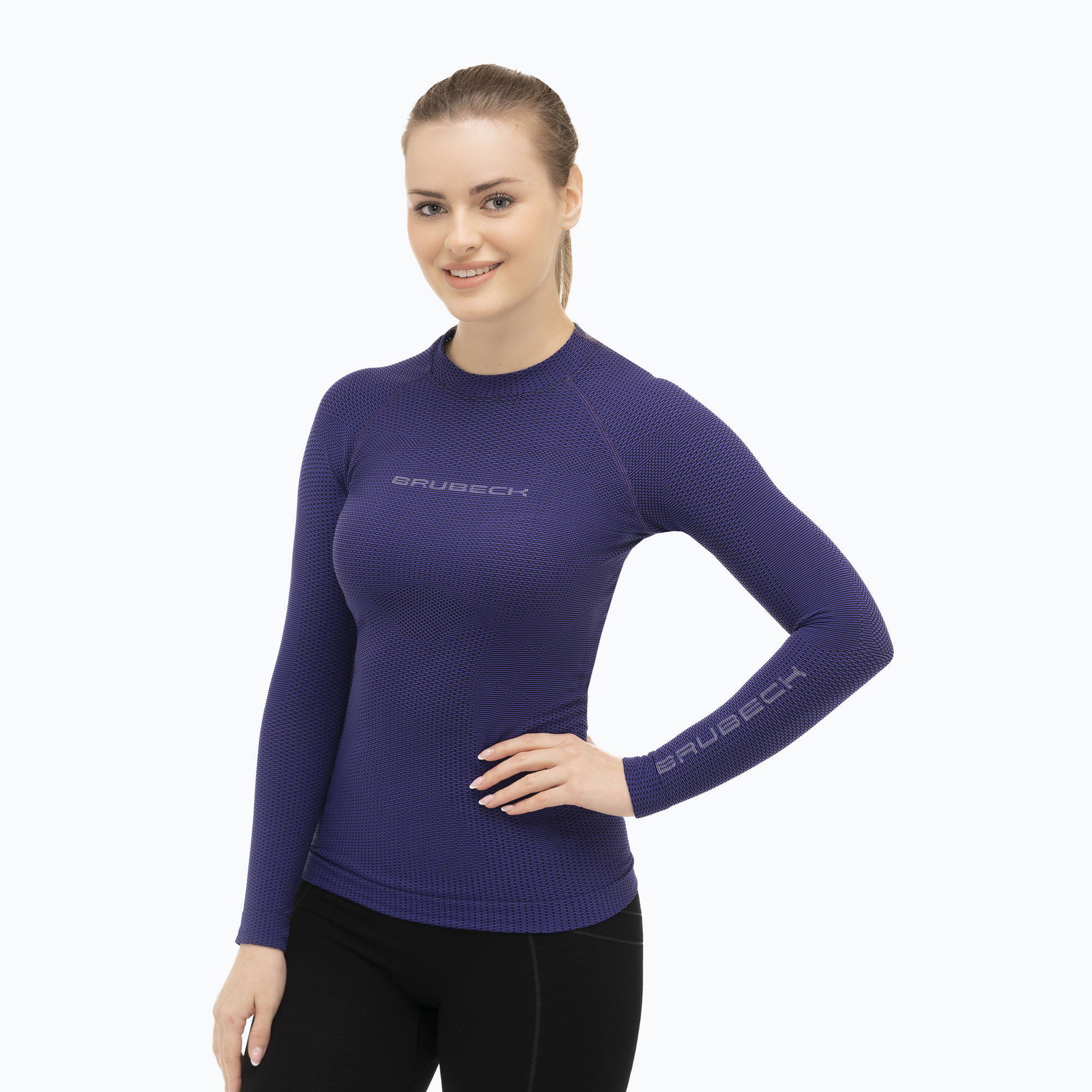 Longsleeve do biegania damski Brubeck LS15950 3D Run Pro fioletowa | WYSYŁKA W 24H | 30 DNI NA ZWROT