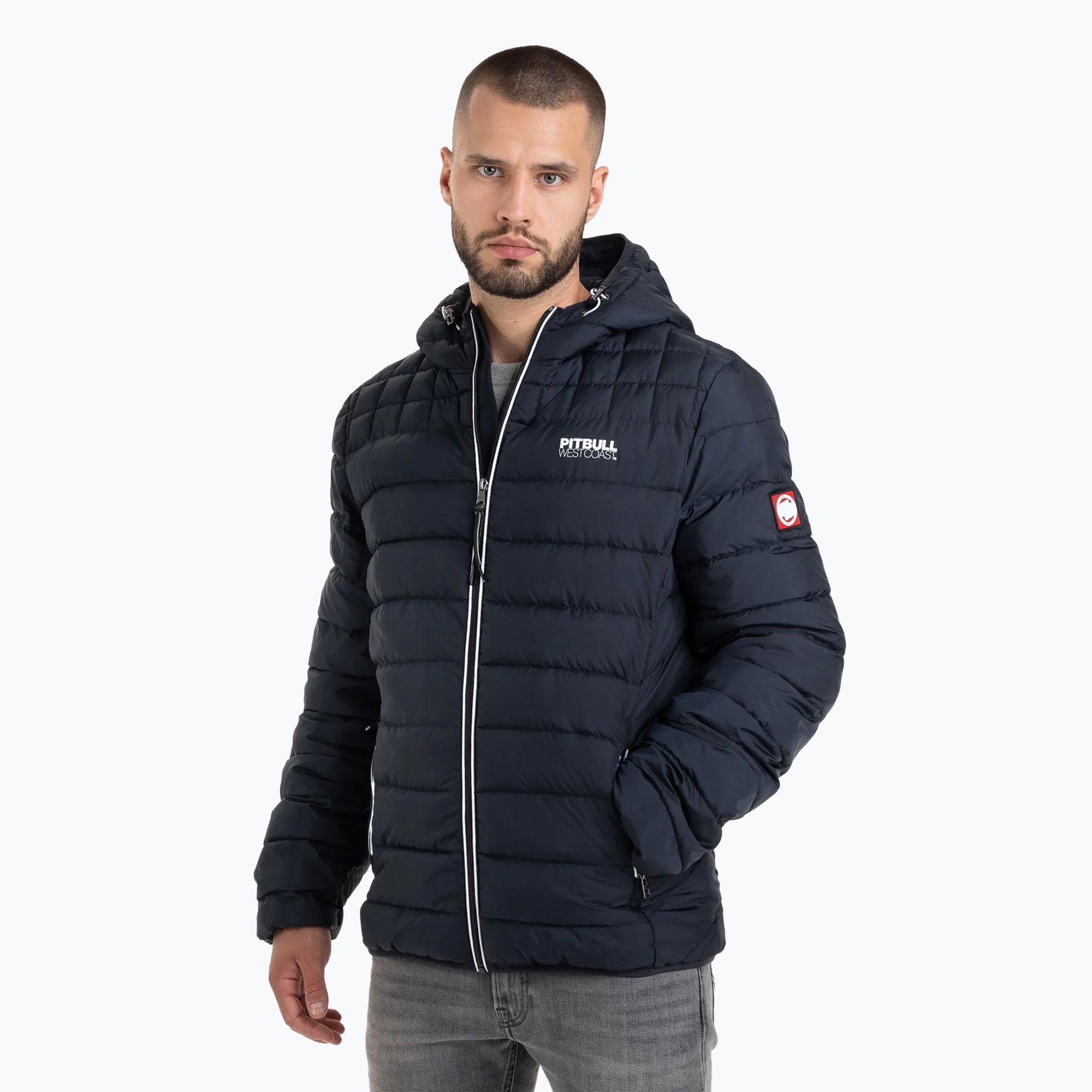 Kurtka zimowa męska Pitbull Padded Hooded Seacoast dark navy | WYSYŁKA W 24H | 30 DNI NA ZWROT