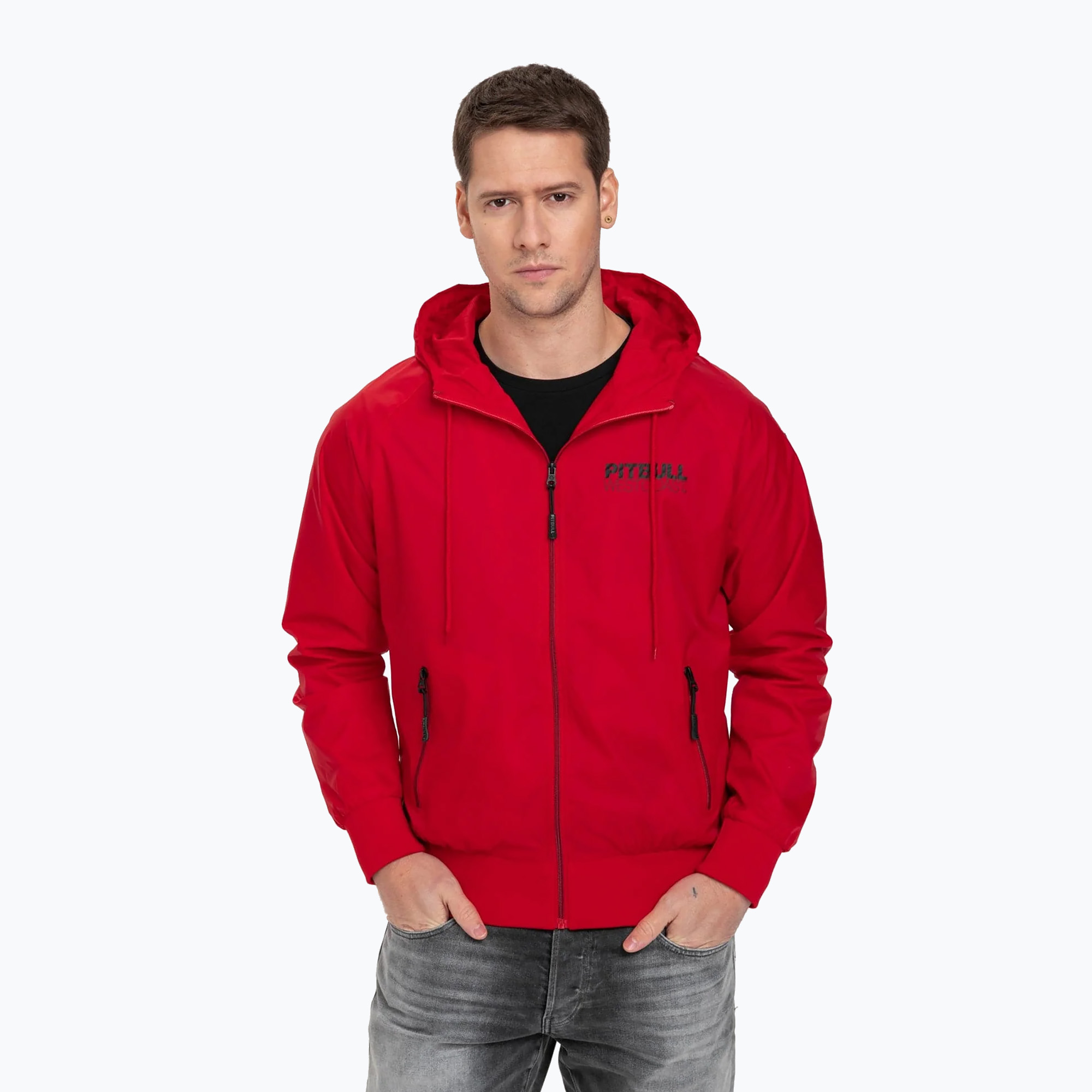 Kurtka męska Pitbull Athletic Hooded Nylon red | WYSYŁKA W 24H | 30 DNI NA ZWROT