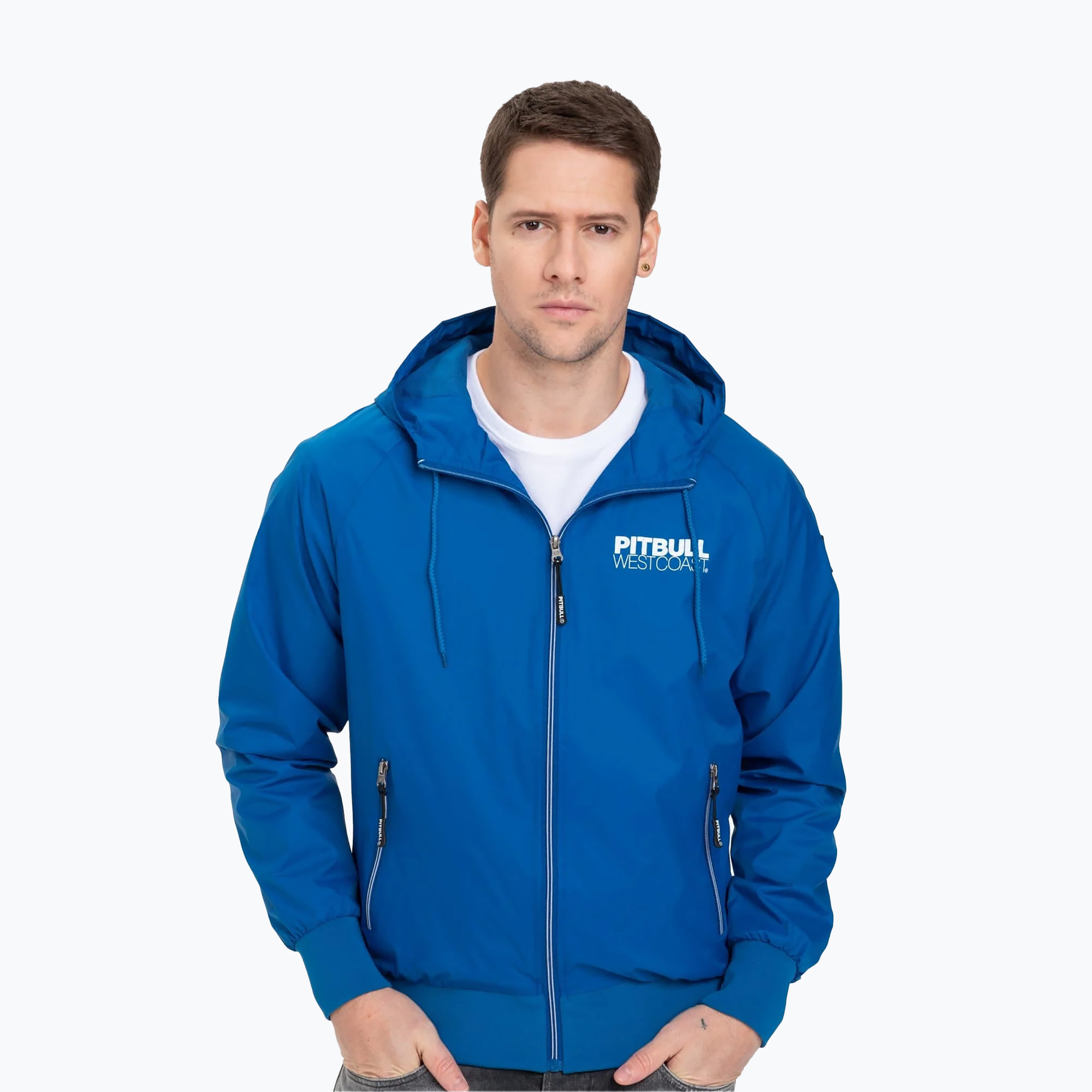 Kurtka męska Pitbull Athletic Hooded Nylon royal blue | WYSYŁKA W 24H | 30 DNI NA ZWROT