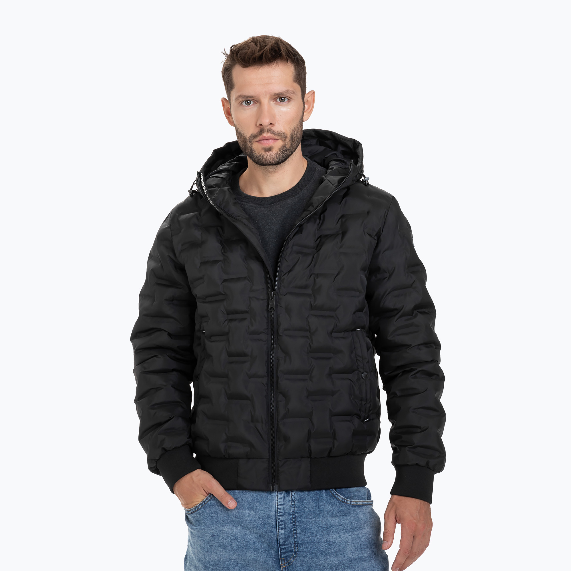 Kurtka zimowa męska Pitbull West Coast Quilted Hooded Carver black | WYSYŁKA W 24H | 30 DNI NA ZWROT