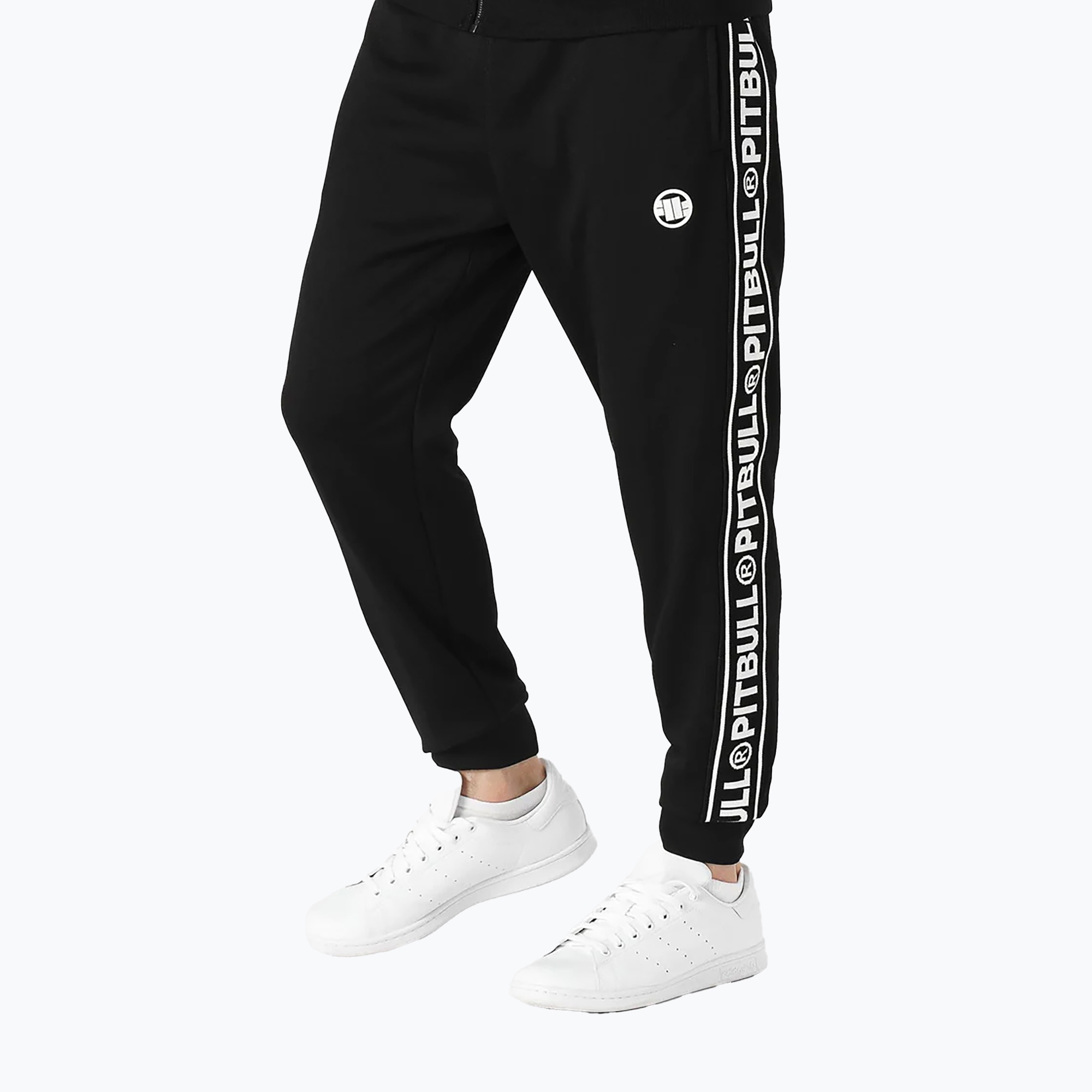 Spodnie męskie Pitbull Trackpants Tape Logo Terry Group black | WYSYŁKA W 24H | 30 DNI NA ZWROT