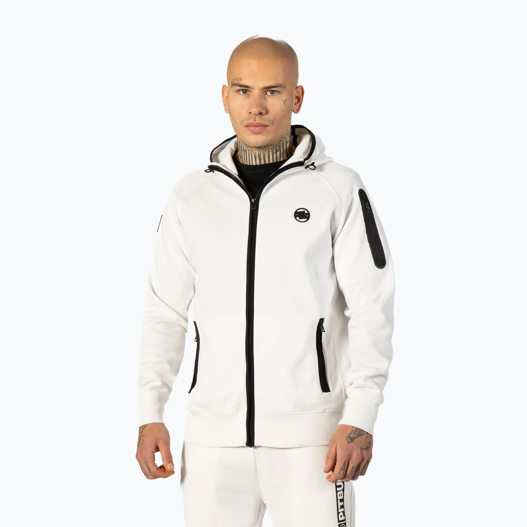 Bluza męska Pitbull West Coast Hermes Hooded Zip off white | WYSYŁKA W 24H | 30 DNI NA ZWROT