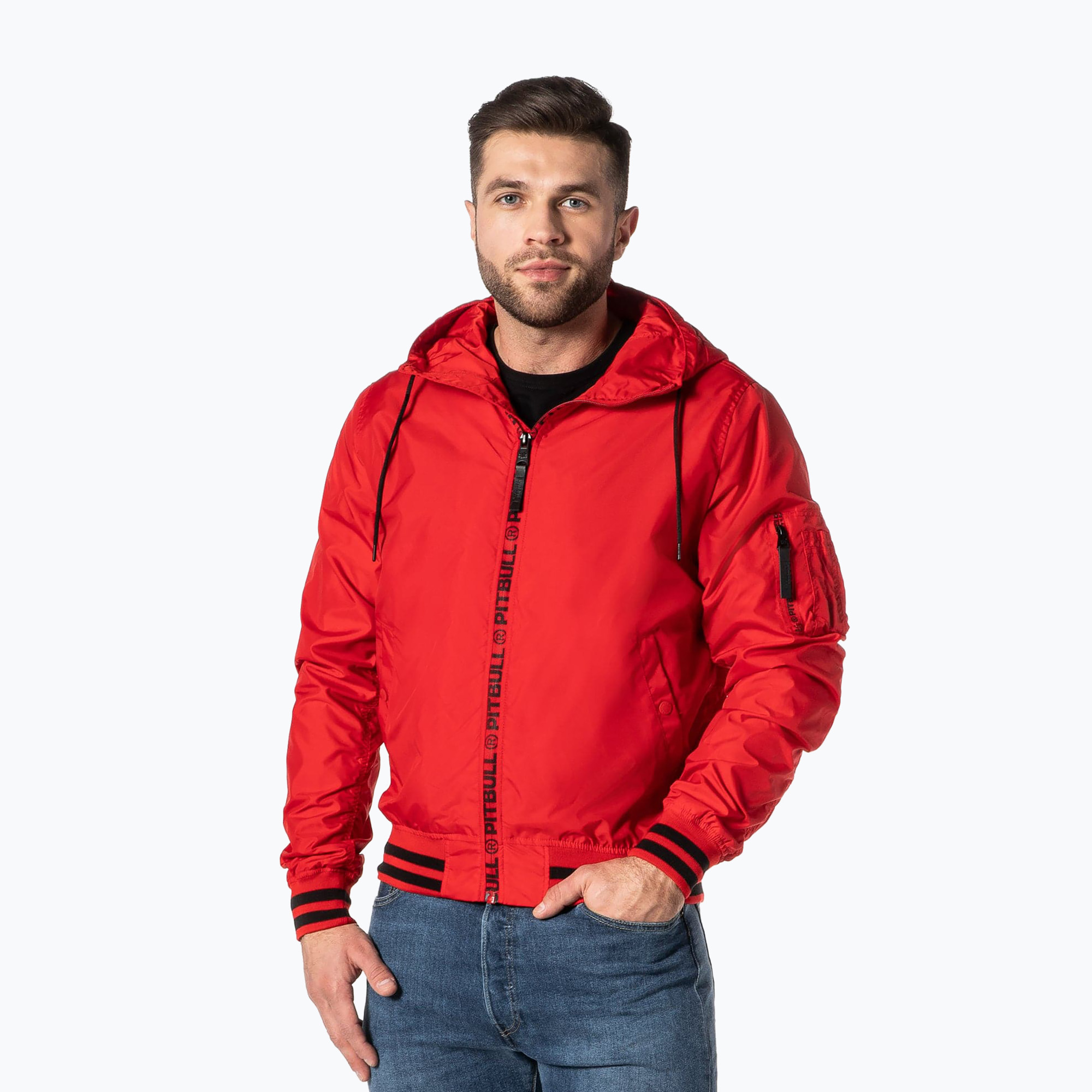 Kurtka męska Pitbull Overpark Hooded red | WYSYŁKA W 24H | 30 DNI NA ZWROT