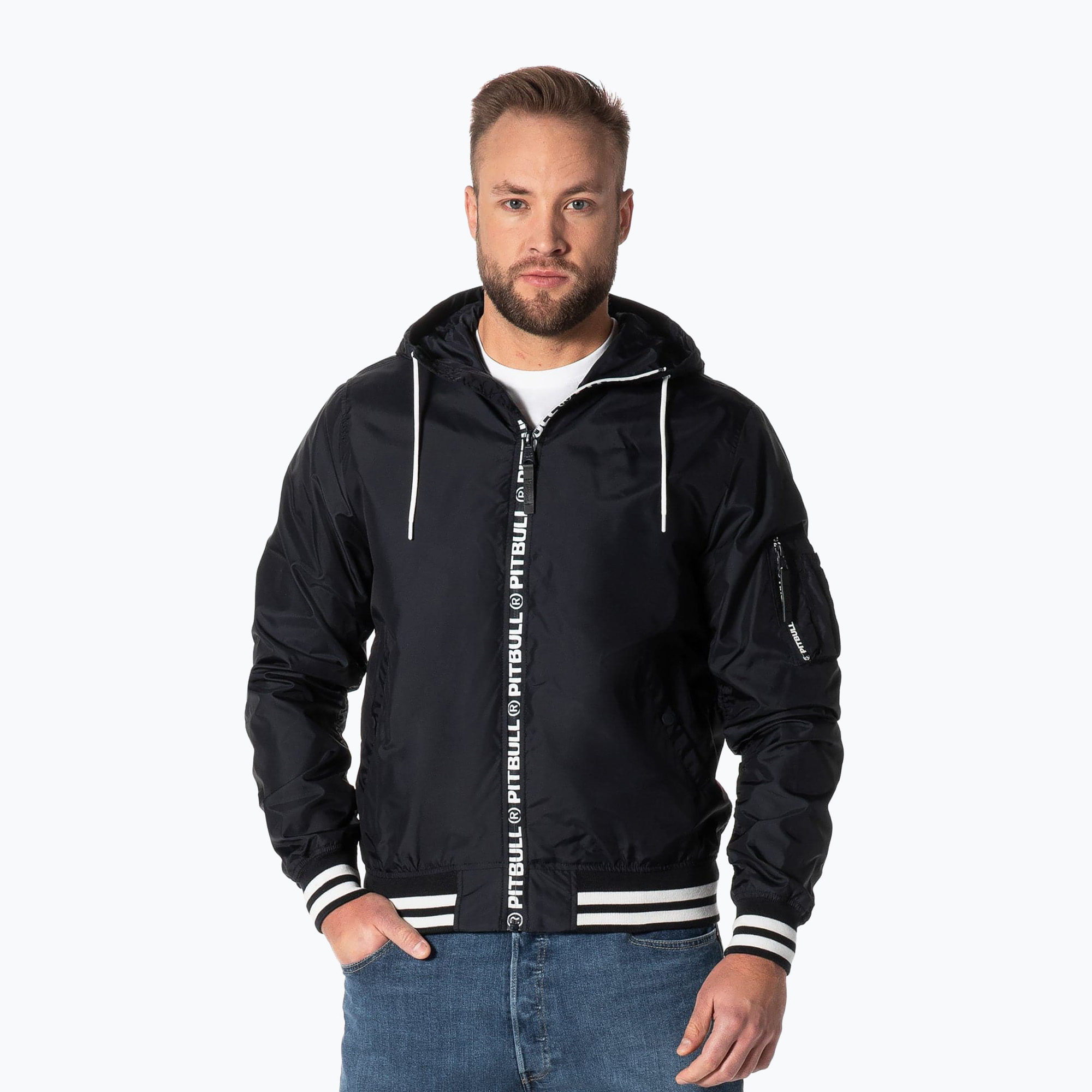 Kurtka męska Pitbull West Coast Overpark Hooded dark navy | WYSYŁKA W 24H | 30 DNI NA ZWROT