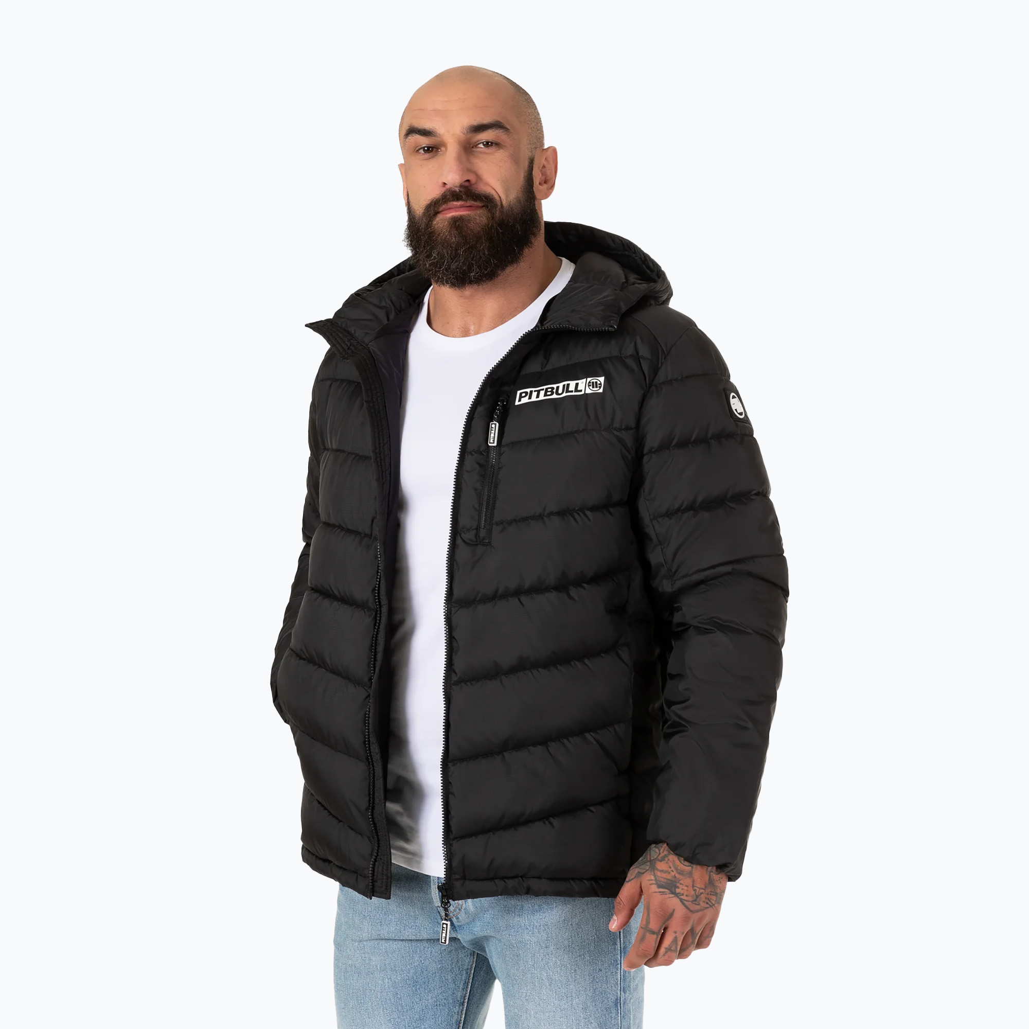 Kurtka zimowa męska Pitbull West Coast Evergold Hooded Padded black/black | WYSYŁKA W 24H | 30 DNI NA ZWROT