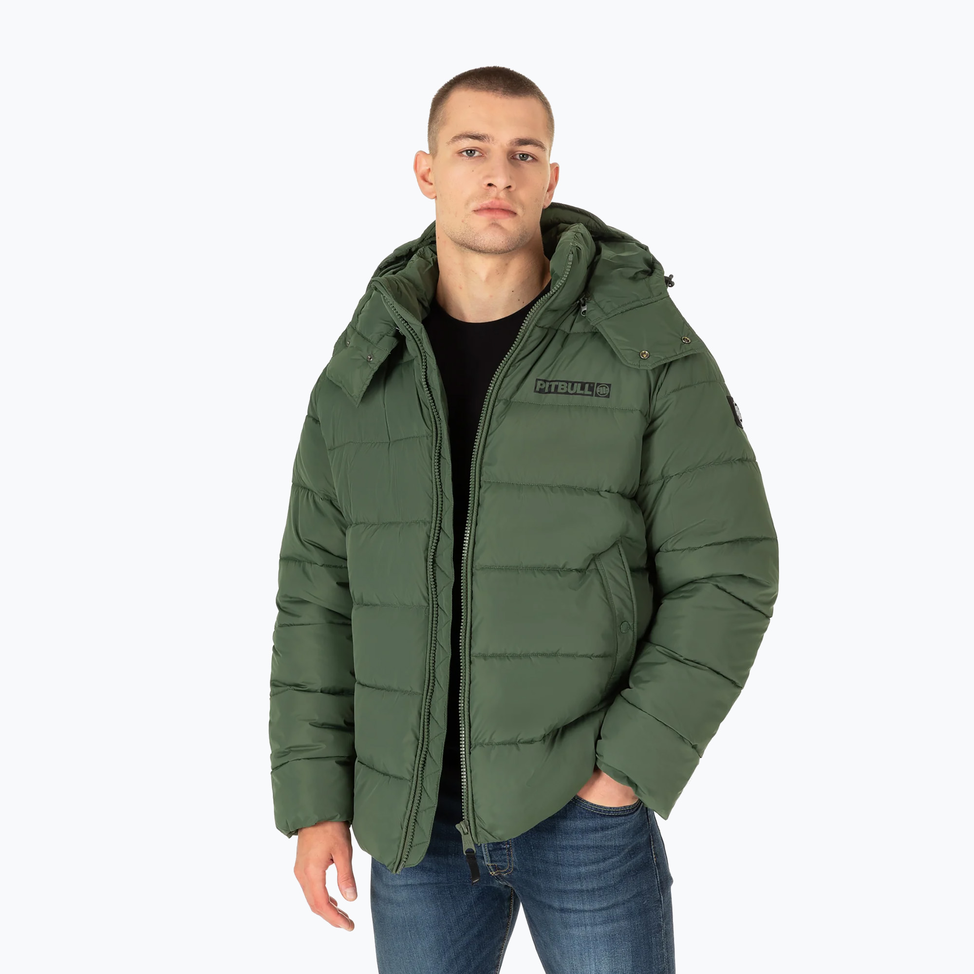 Kurtka zimowa męska Pitbull Perseus Hooded Padded olive | WYSYŁKA W 24H | 30 DNI NA ZWROT