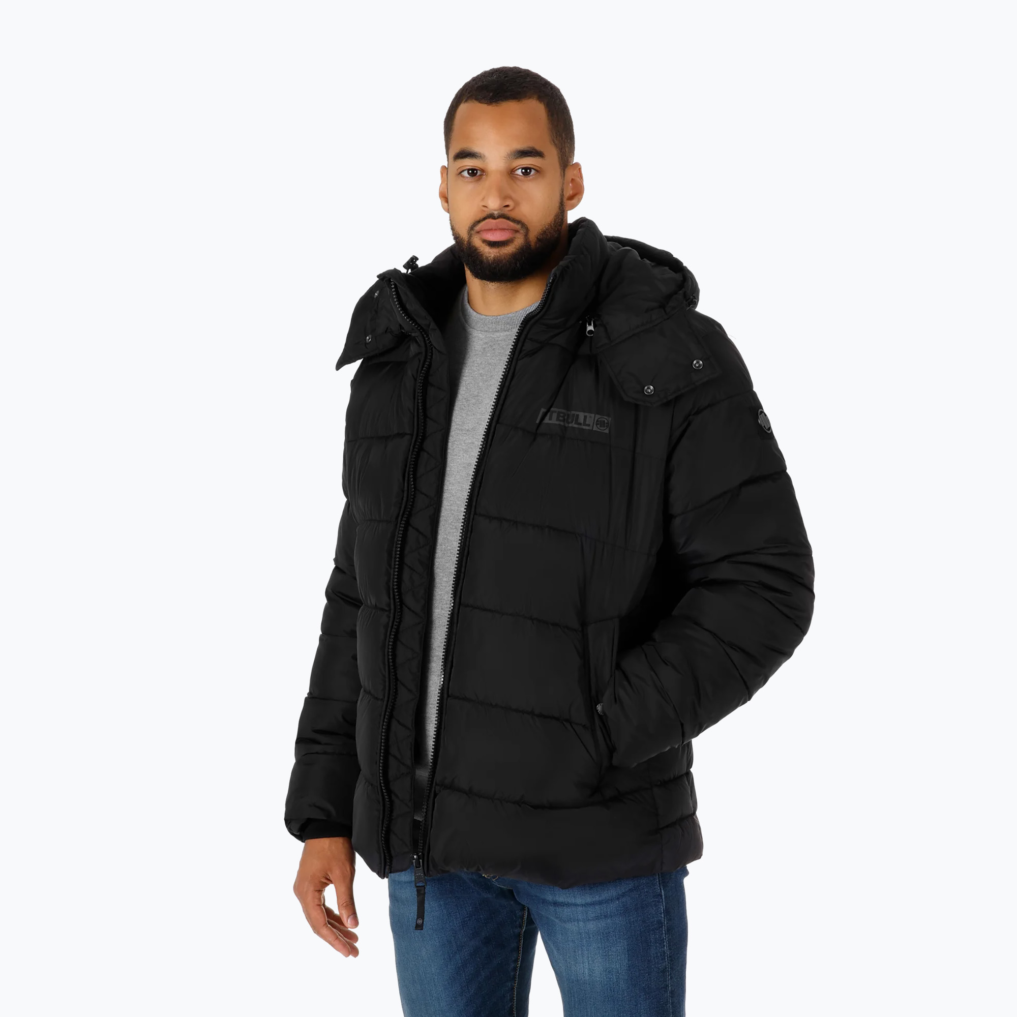 Kurtka zimowa męska Pitbull West Coast Perseus Hooded Padded black | WYSYŁKA W 24H | 30 DNI NA ZWROT