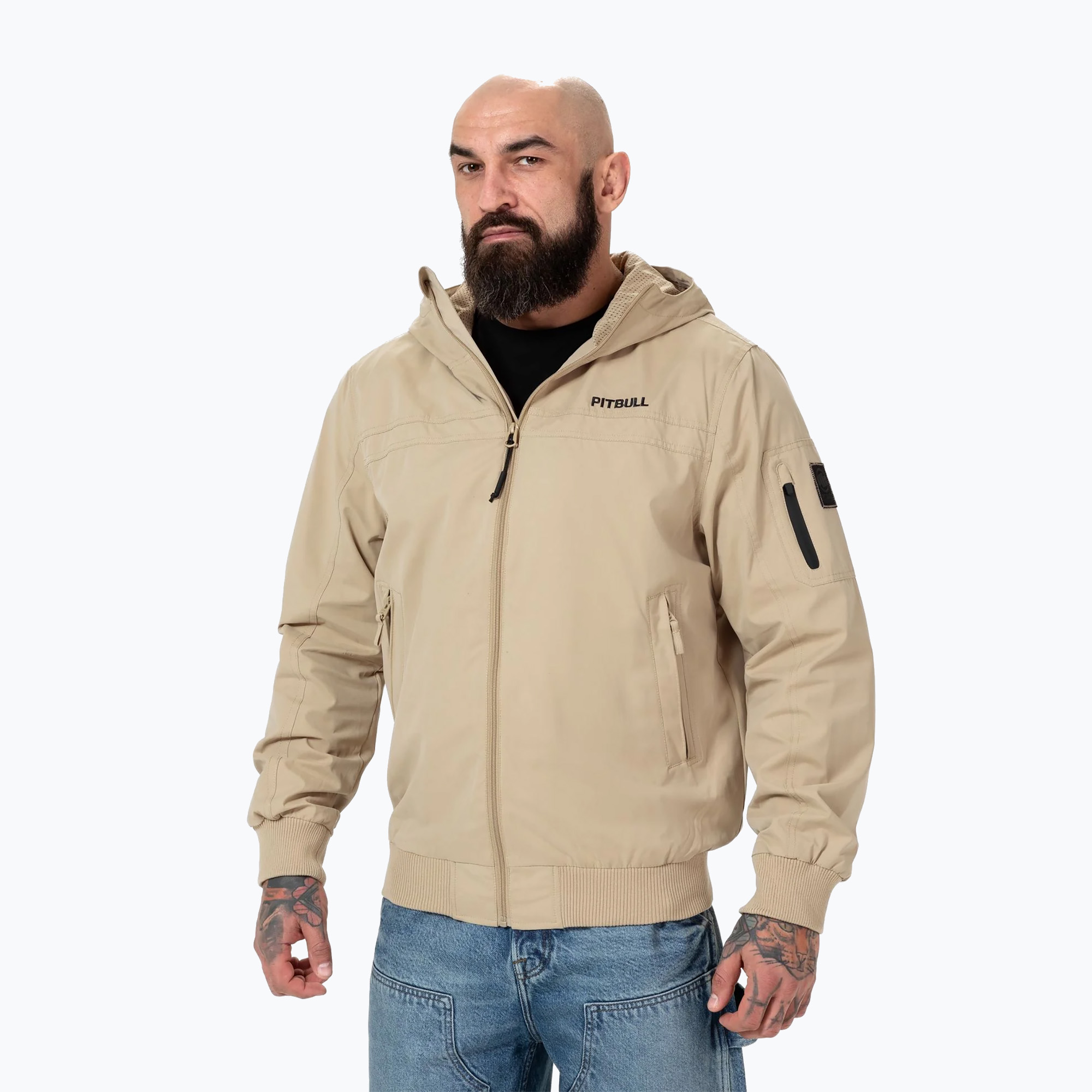 Kurtka męska Pitbull Longwood Hooded sand | WYSYŁKA W 24H | 30 DNI NA ZWROT