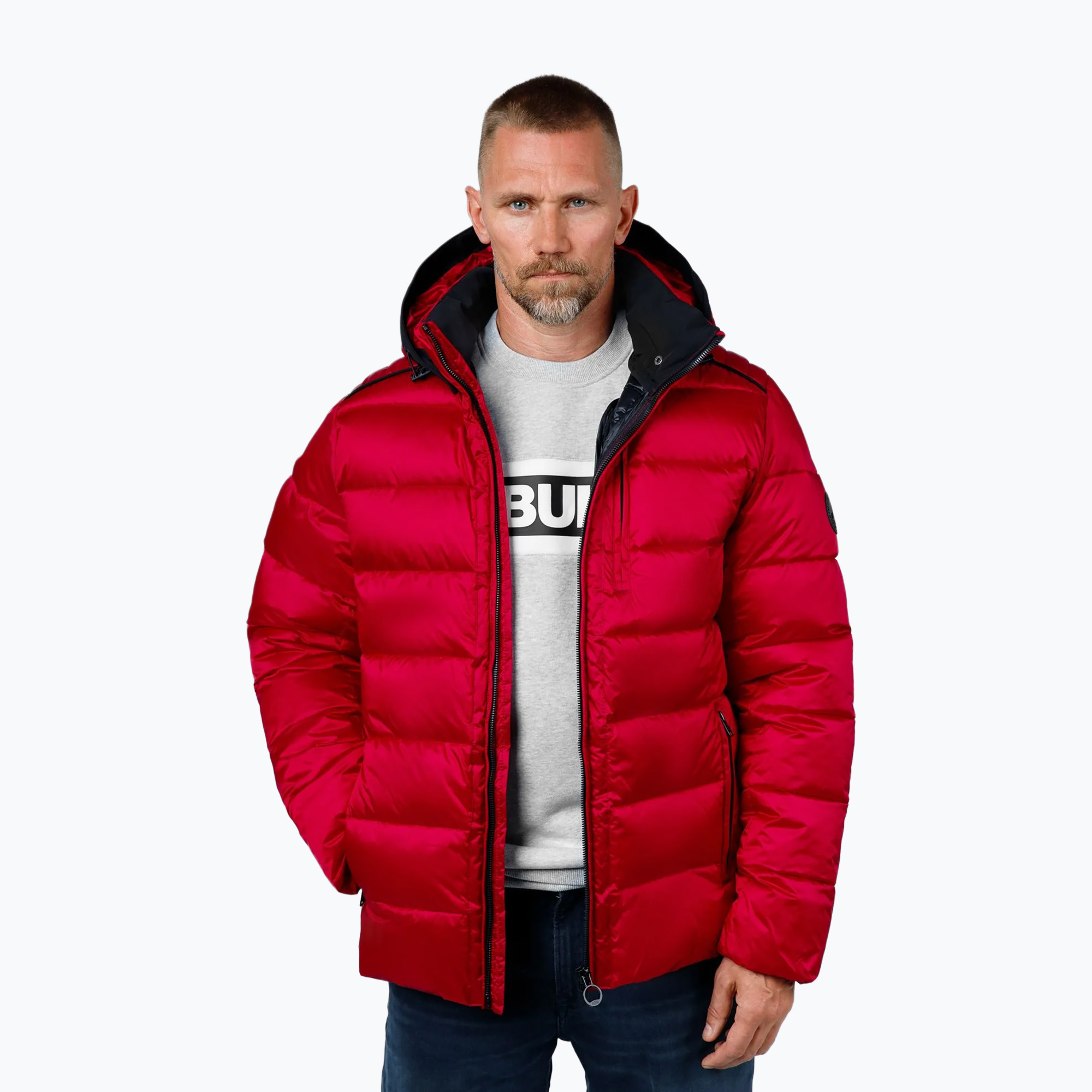 Kurtka zimowa męska Pitbull Barles Ribstop Padded Hooded red 