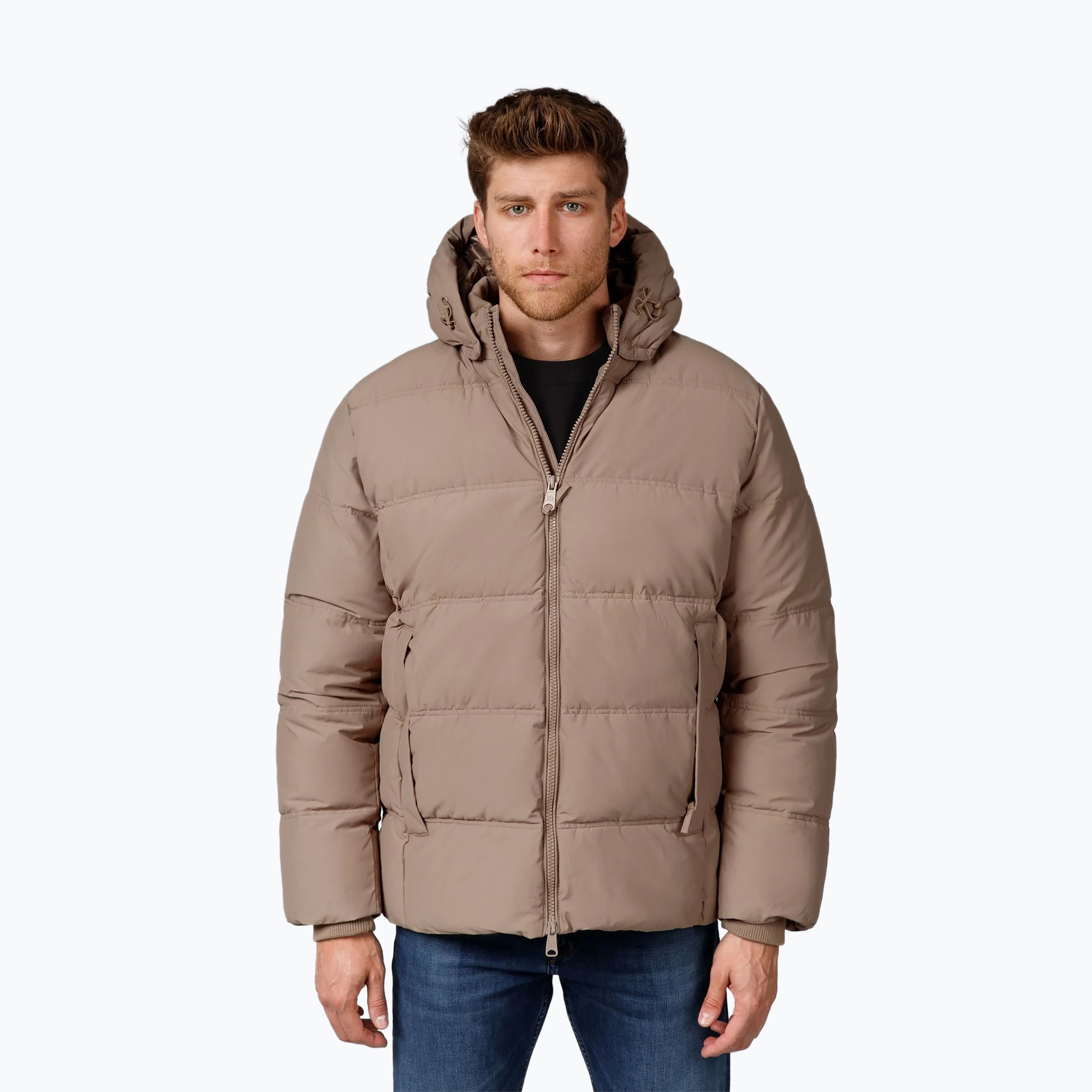 Kurtka zimowa męska Pitbull Duncan Quilted Hooded dark sand 
