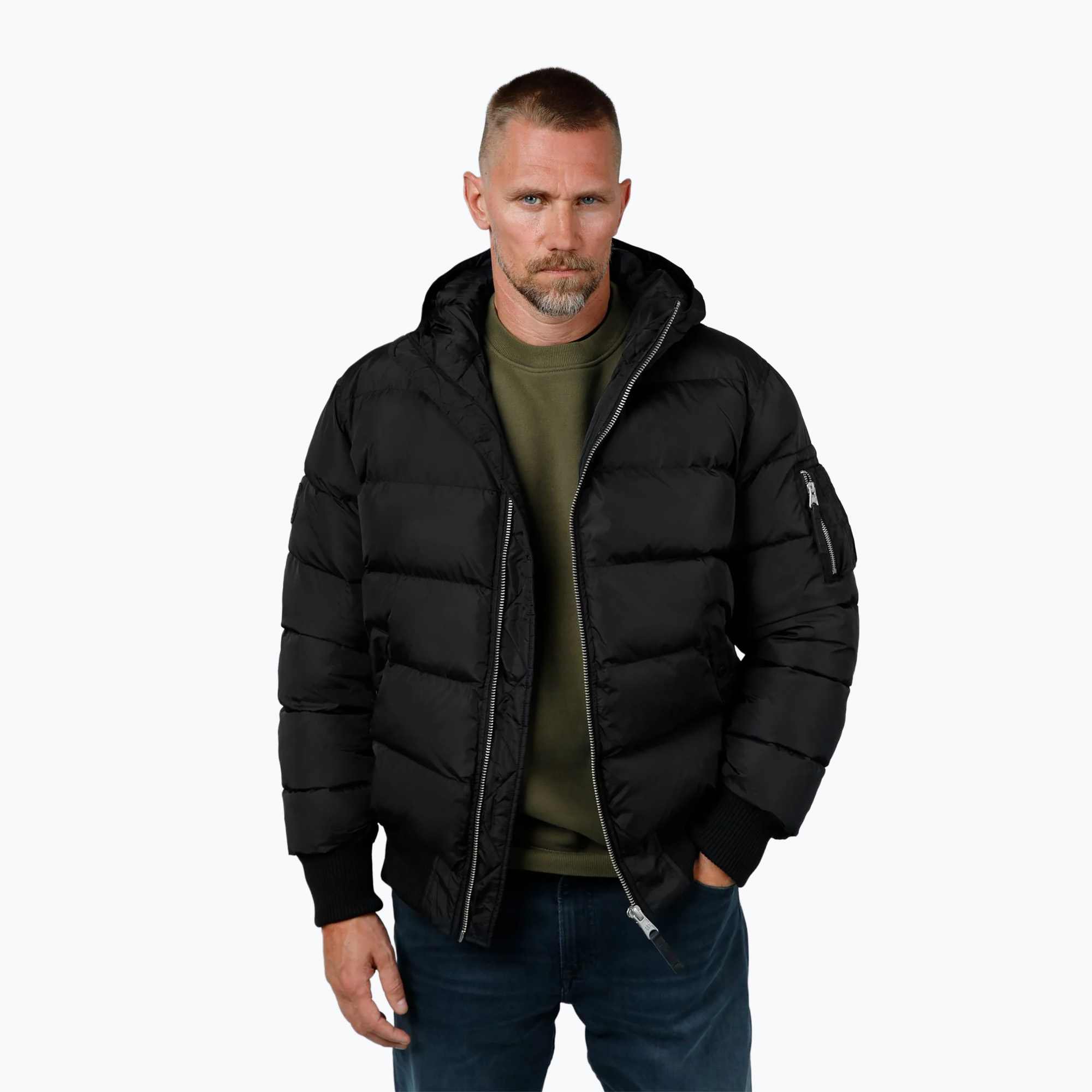 Kurtka zimowa męska Pitbull Gopher Quilted Hooded black 