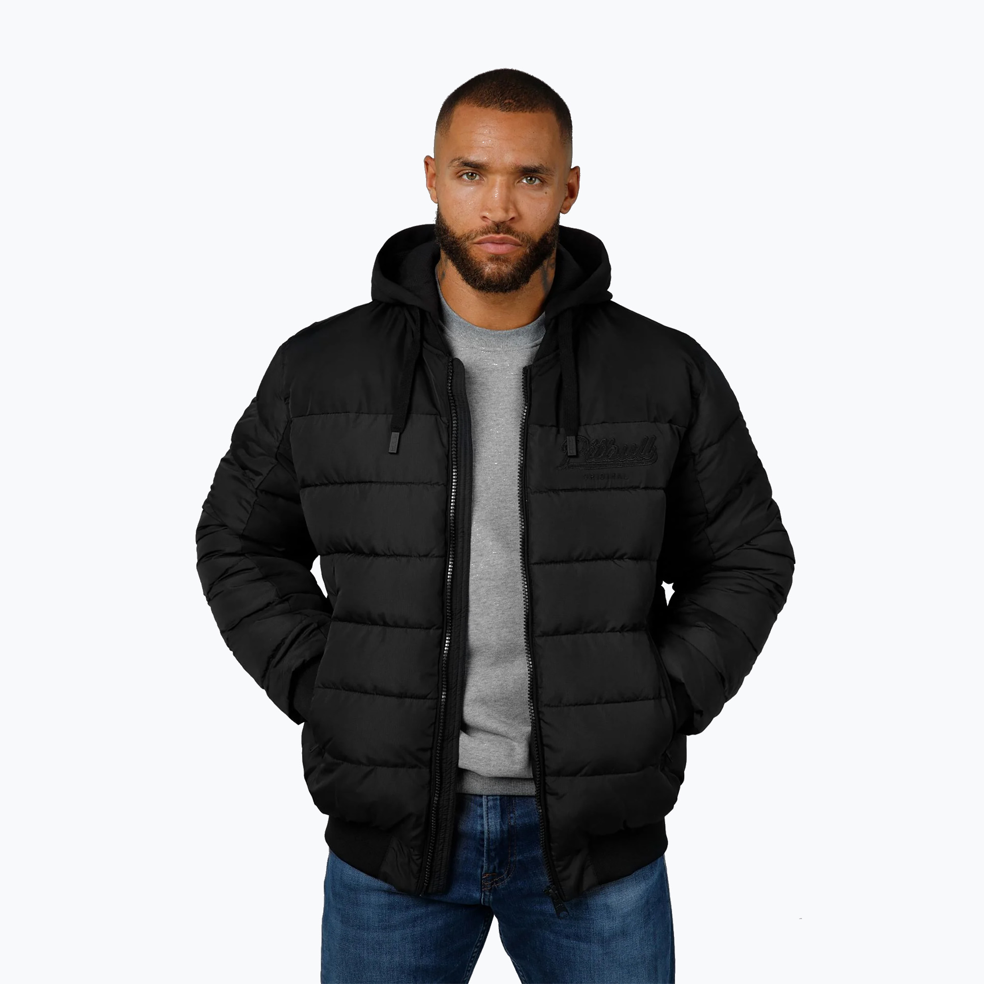 Kurtka męska Pitbull Hidden Quilted Hooded black/black 