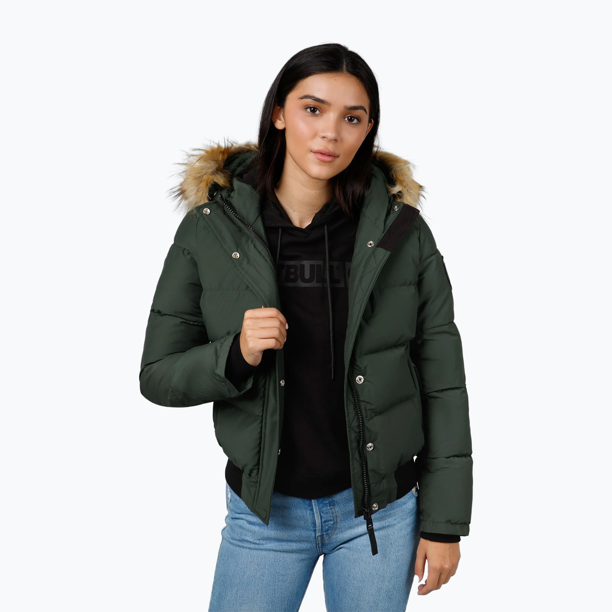 Kurtka zimowa damska Pitbull Azalea Quilted Hooded olive 