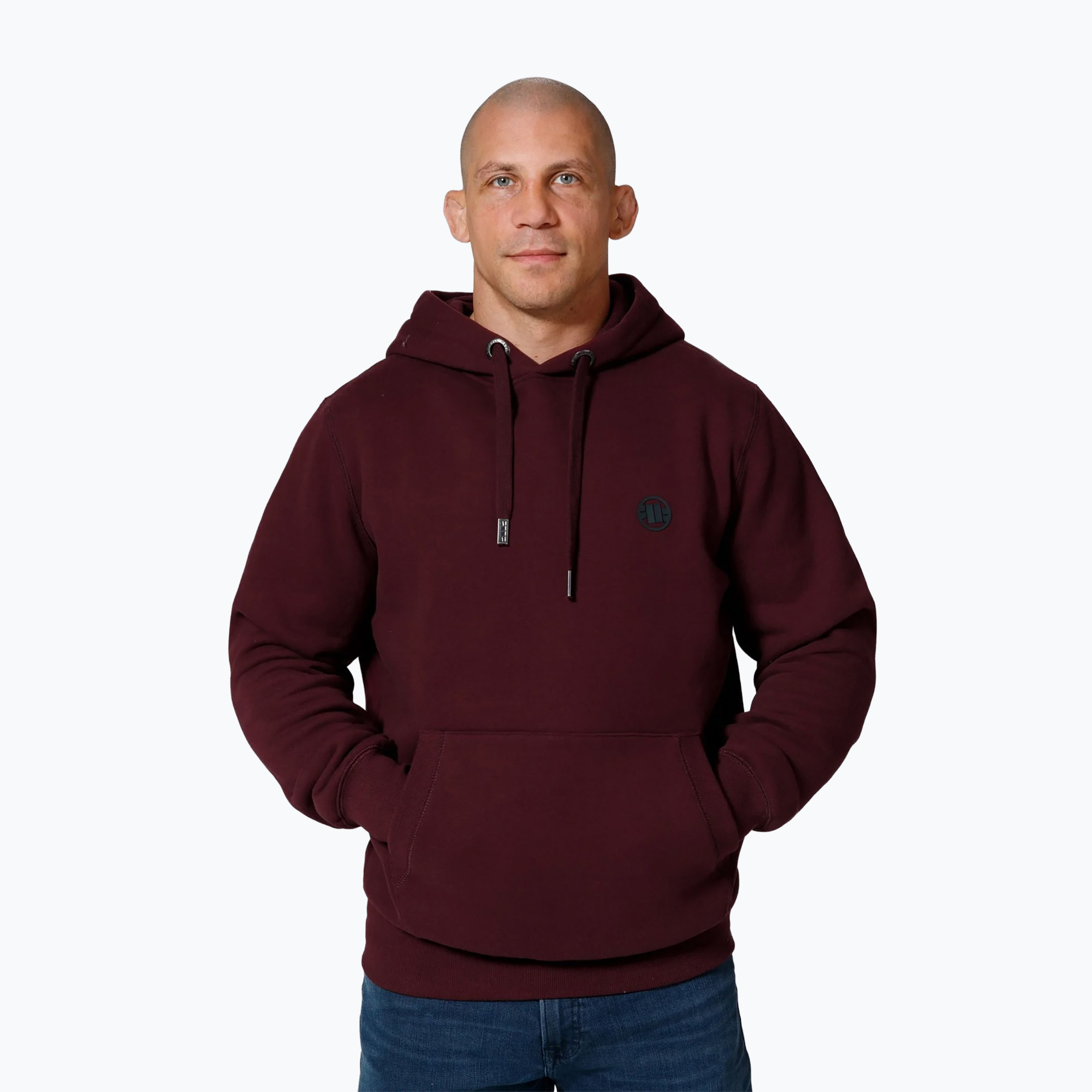 Bluza męska Pitbull Small Logo Hooded burgundy 