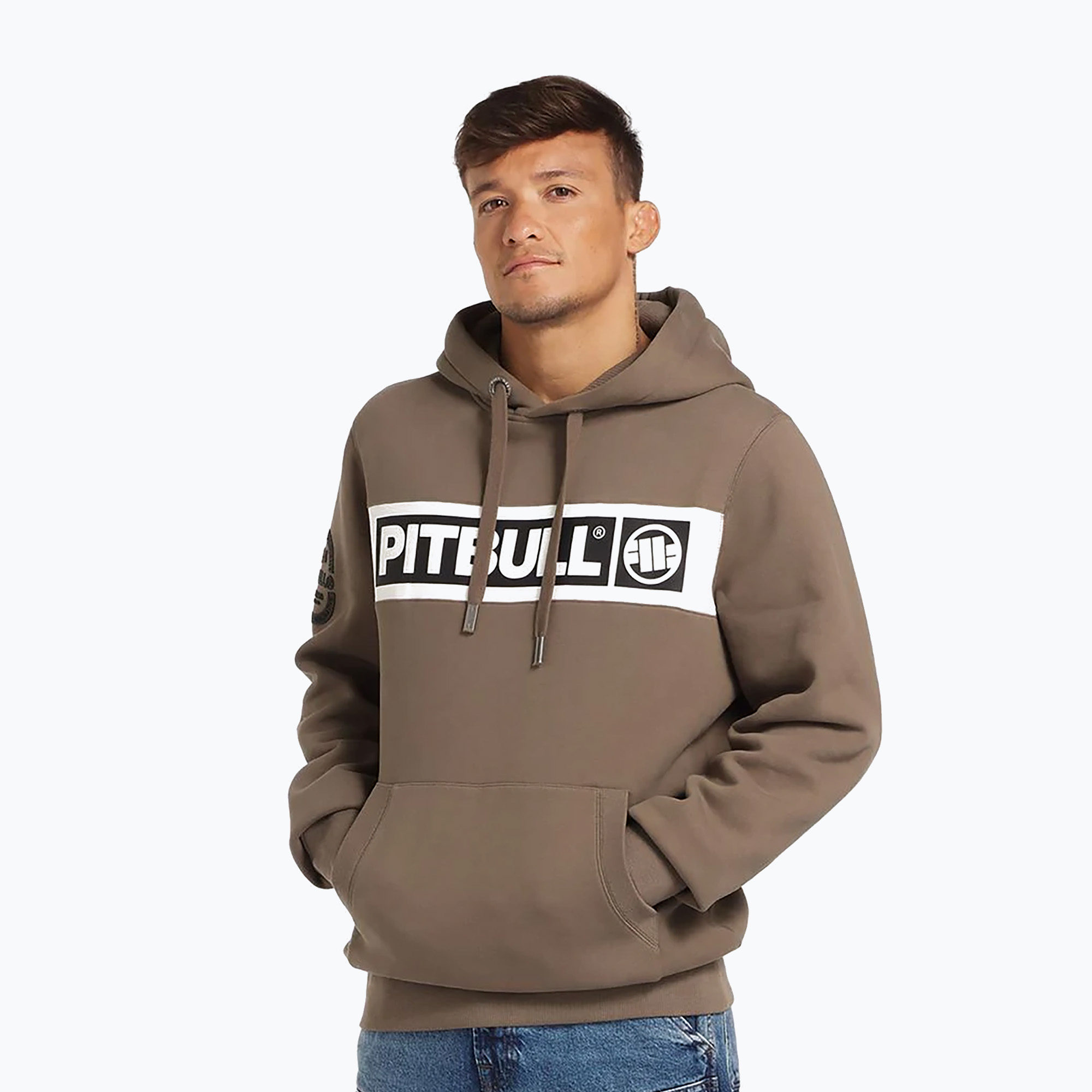 Bluza męska Pitbull Sherwood Hooded brown | WYSYŁKA W 24H | 30 DNI NA ZWROT