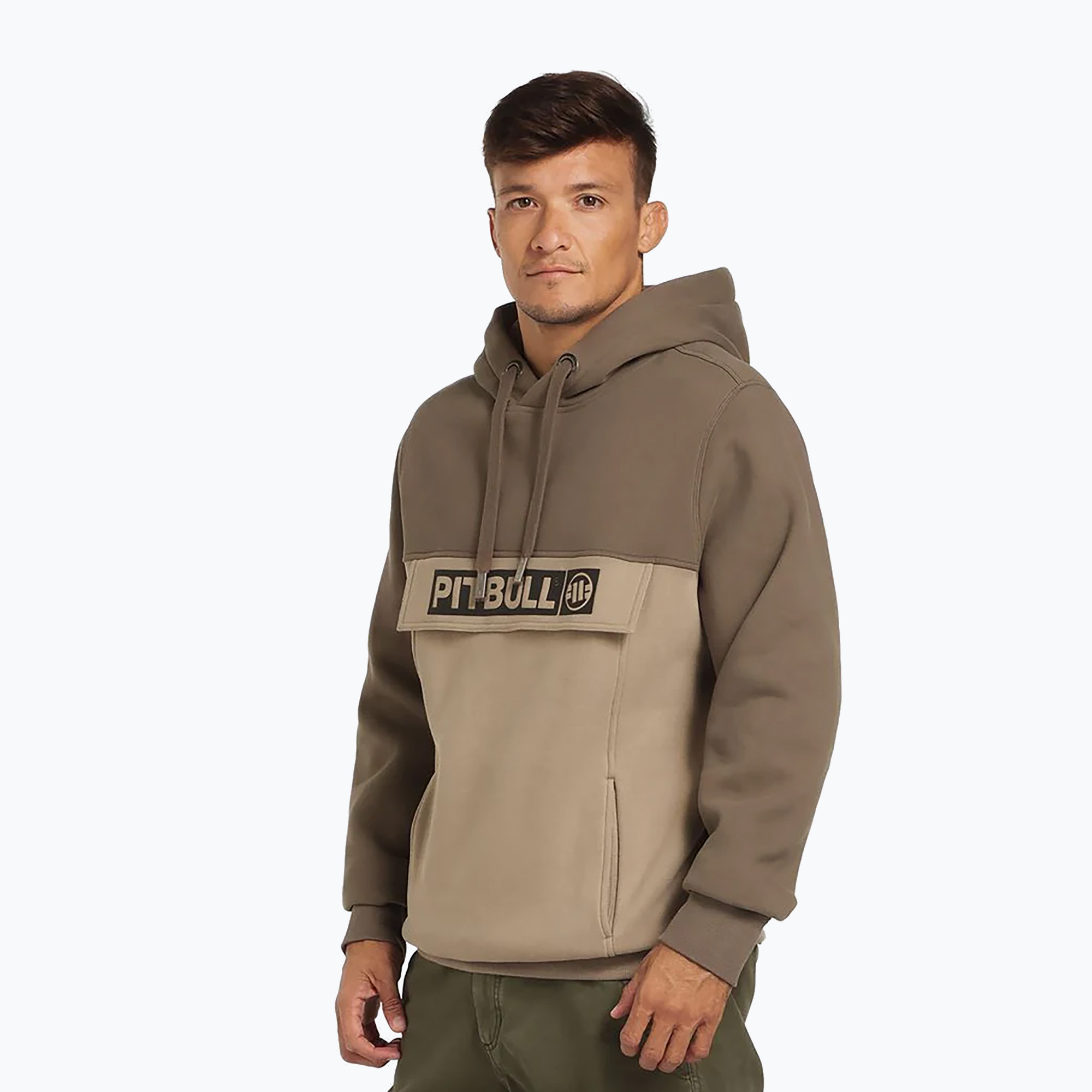 Bluza męska Pitbull Hilltop 2 Hooded brown/pale sand | WYSYŁKA W 24H | 30 DNI NA ZWROT