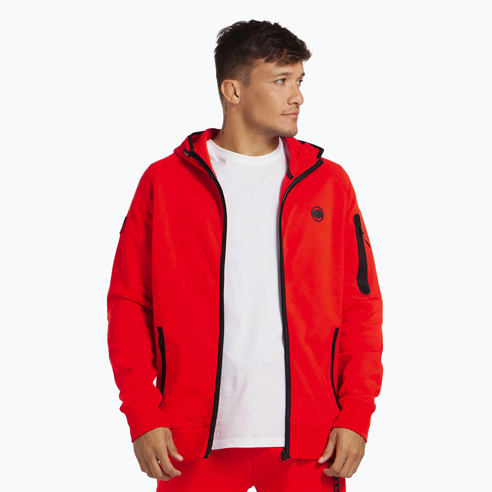 Bluza męska Pitbull Hermes Hooded Zip flame red | WYSYŁKA W 24H | 30 DNI NA ZWROT