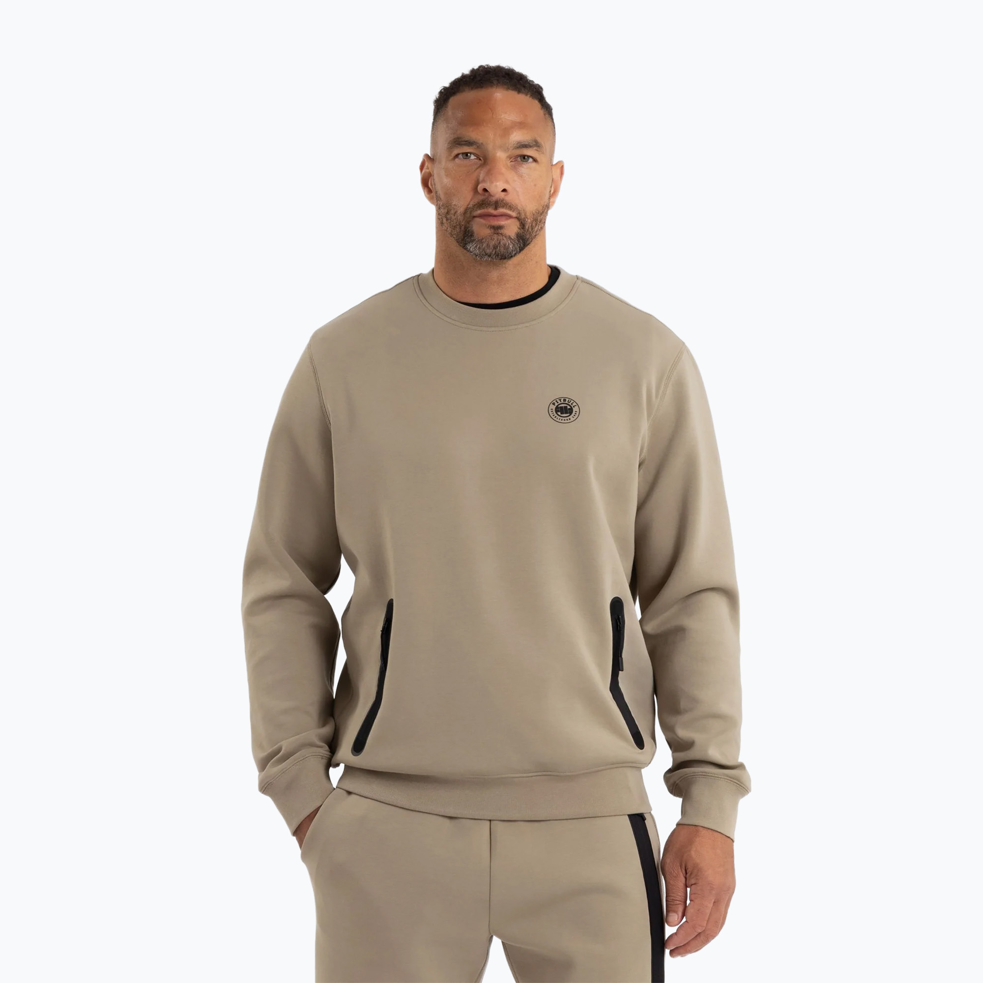 Bluza męska Pitbull Dogwood Crewneck Sweatshirt dark sand 