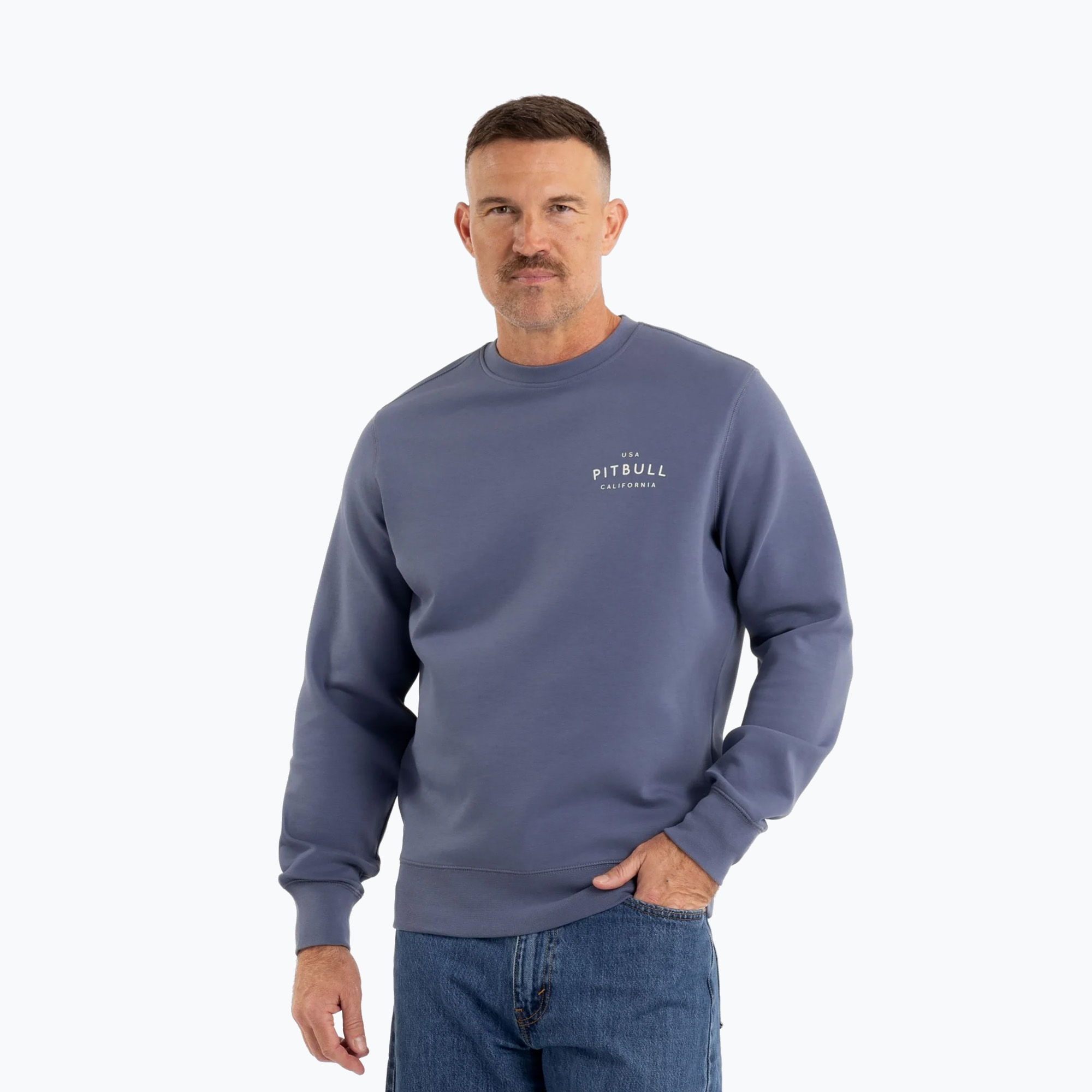 Bluza męska Pitbull Sampson Crewneck Sweatshirt navy jeans 