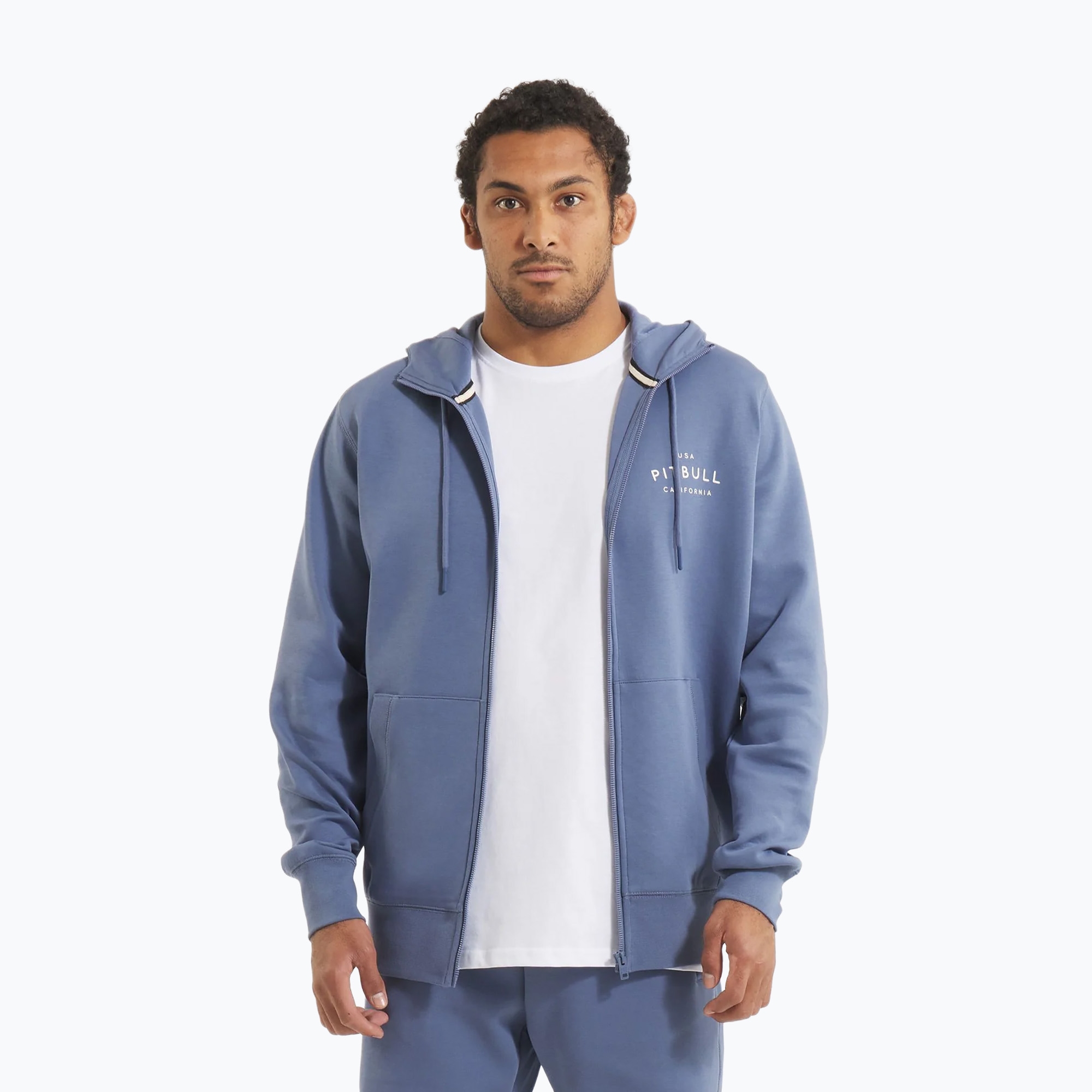 Bluza męska Pitbull Sampson Hooded Zip Sweatshirt navy jeans 
