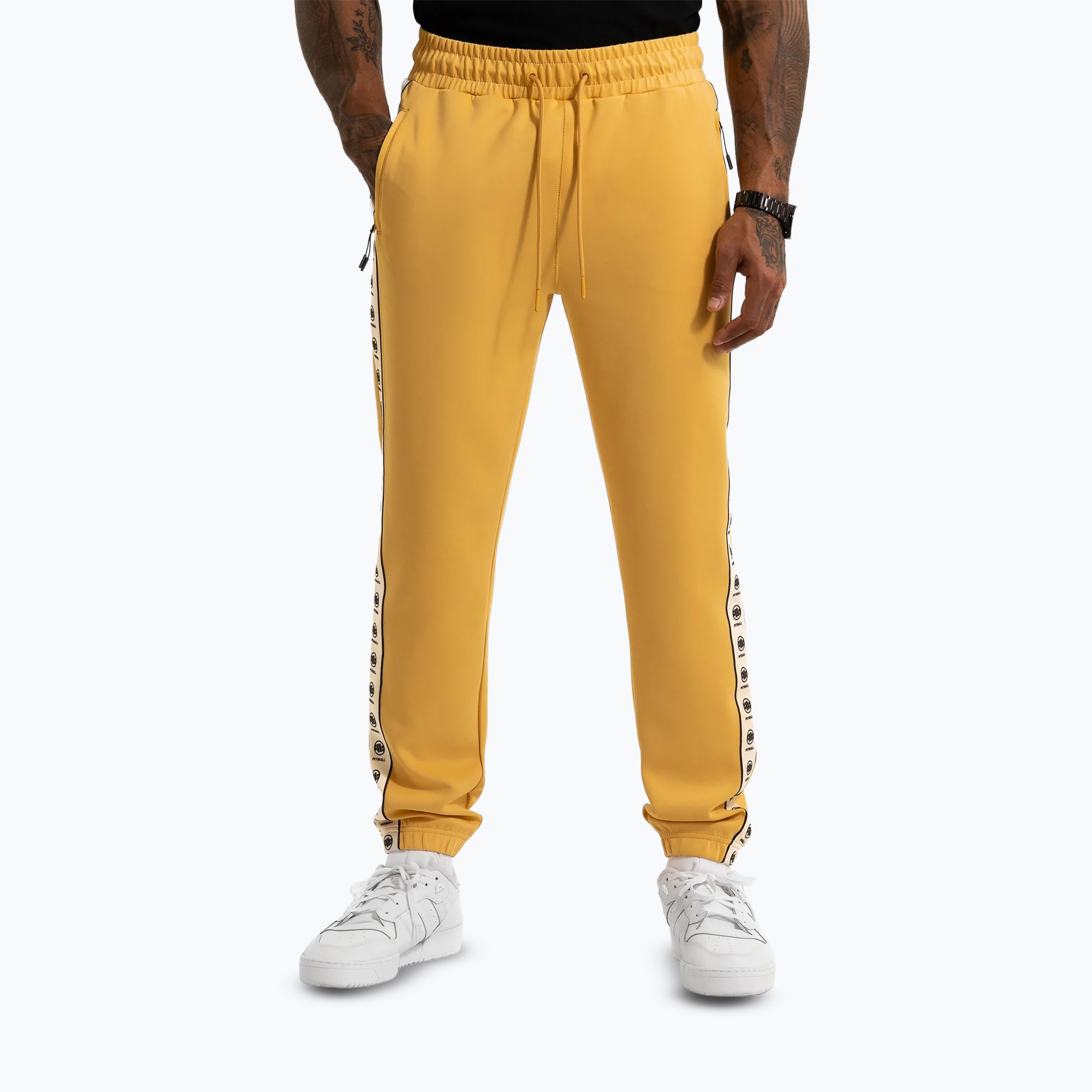 Spodnie męskie Pitbull Track Pants Powers pale yellow 