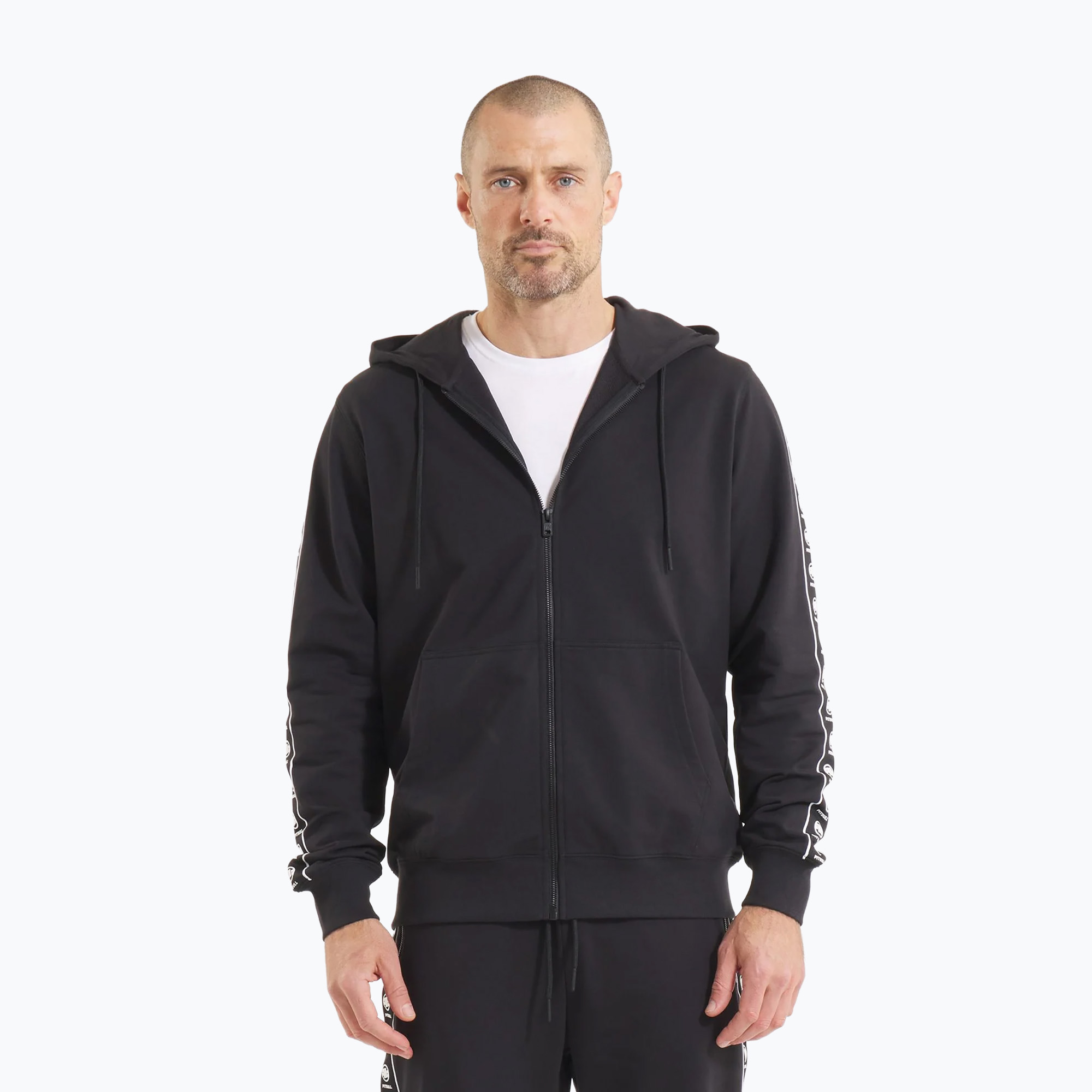 Bluza męska Pitbull Tape Nugget Hooded Zip Sweatshirt black 