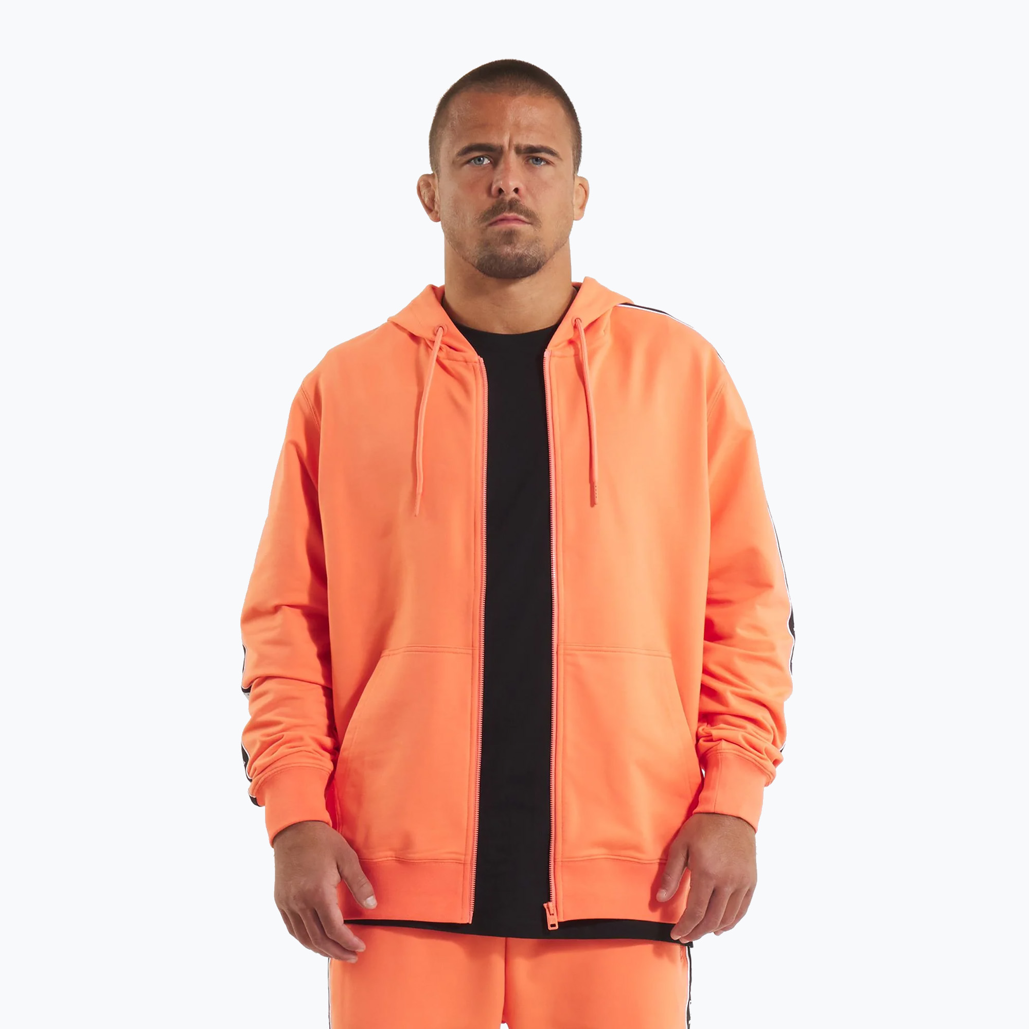 Bluza męska Pitbull Tape Nugget Hooded Zip Sweatshirt bright salmon 