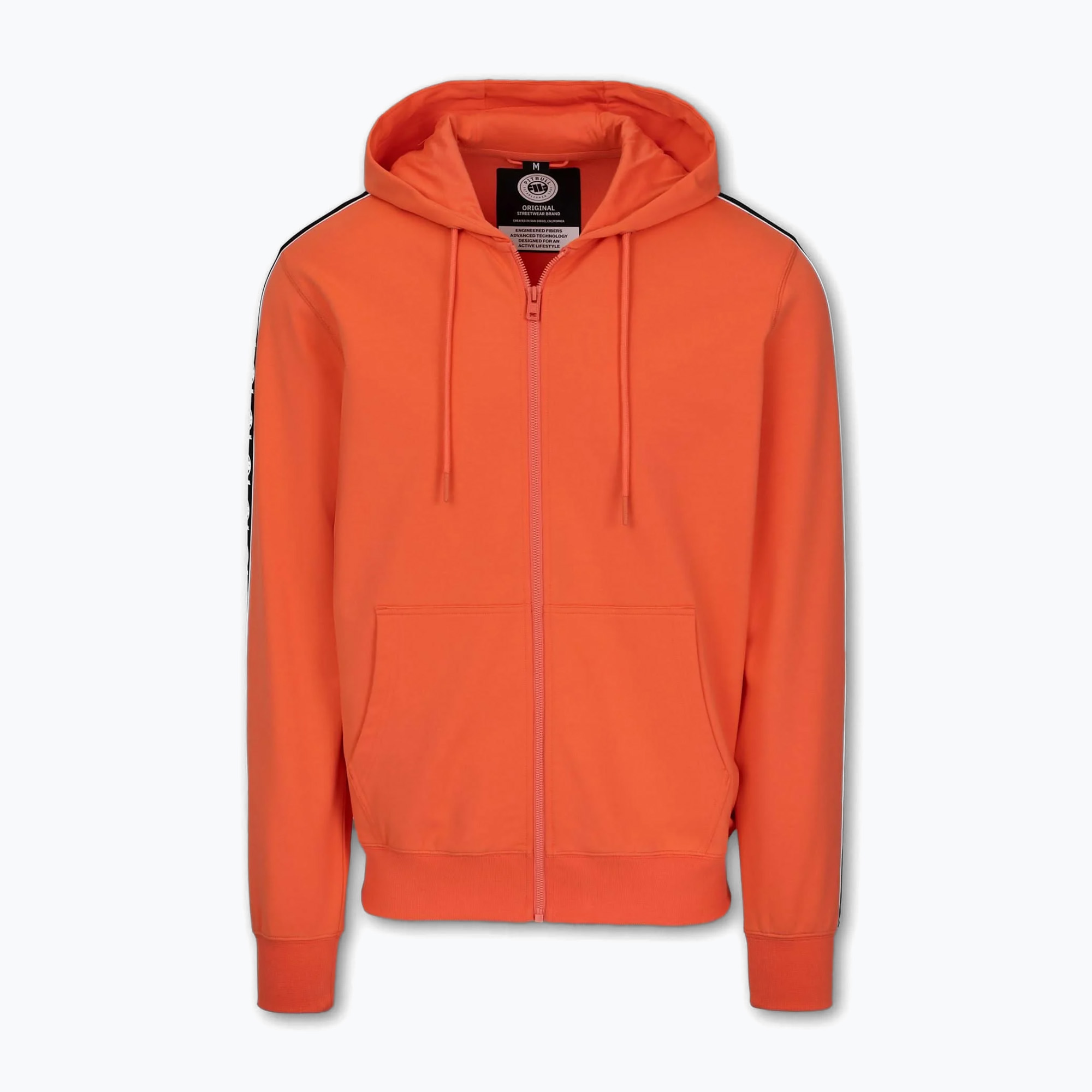 Bluza męska Pitbull Tape Nugget Hooded Zip Sweatshirt bright salmon | WYSYŁKA W 24H | 30 DNI NA ZWROT